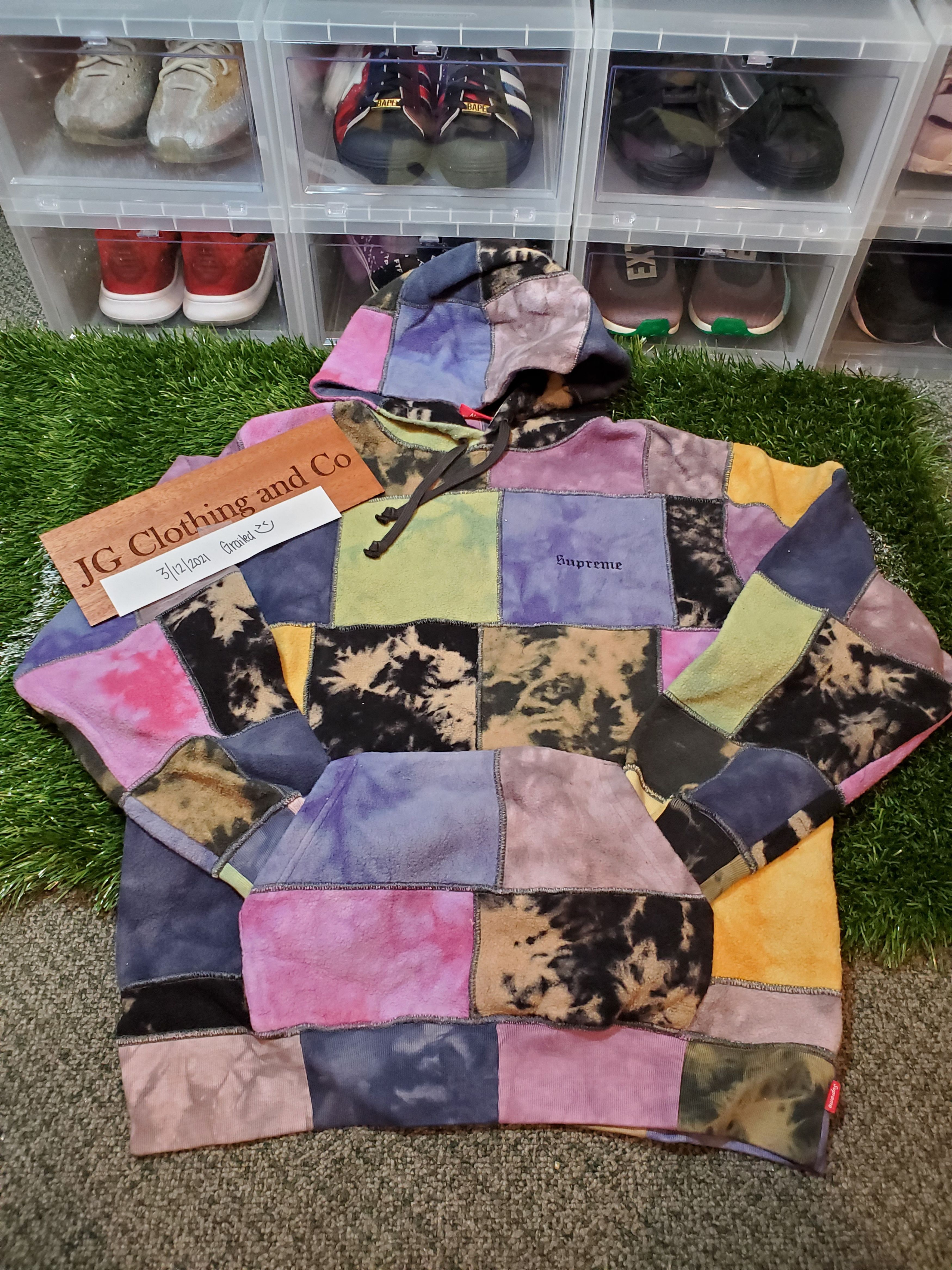 Supreme patchwork tie dye hooded-
