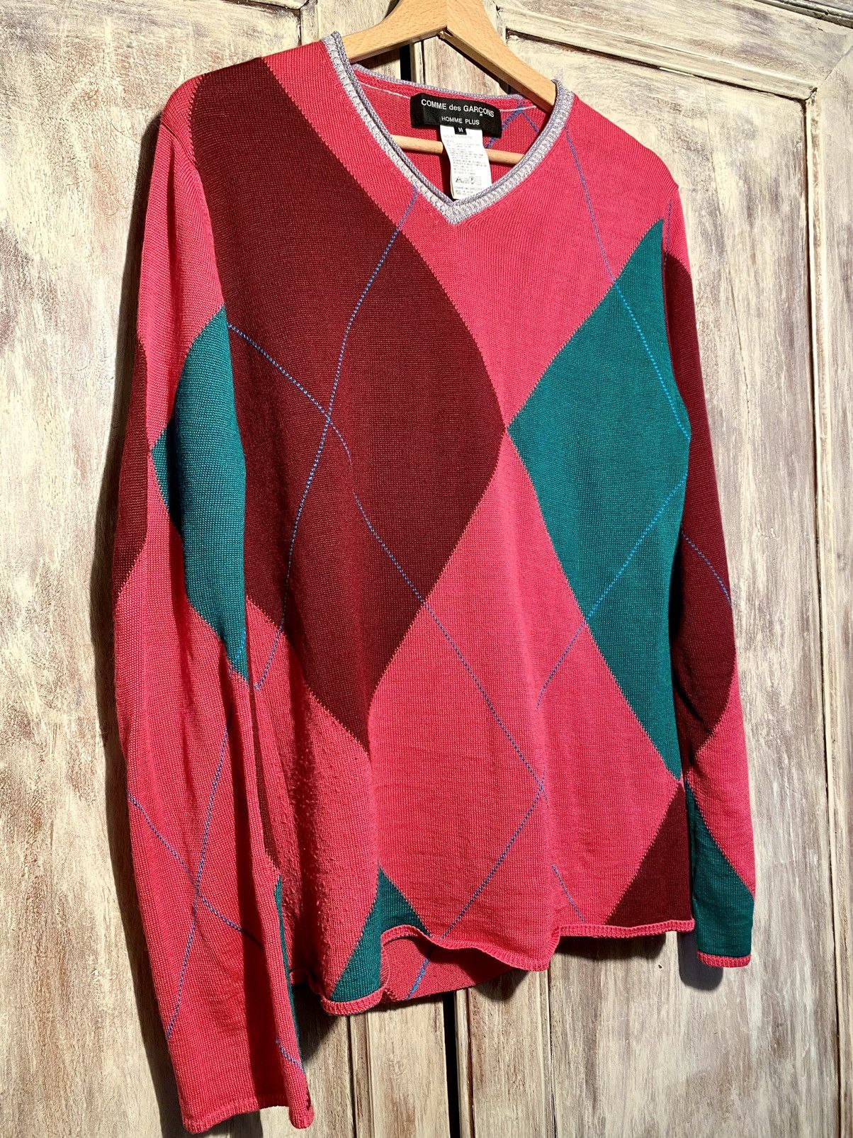 Comme des Garcons Comme des garçons homme plus M fuchsia argyle printed knit Size US M / EU 48-50 / 2 - 4 Thumbnail
