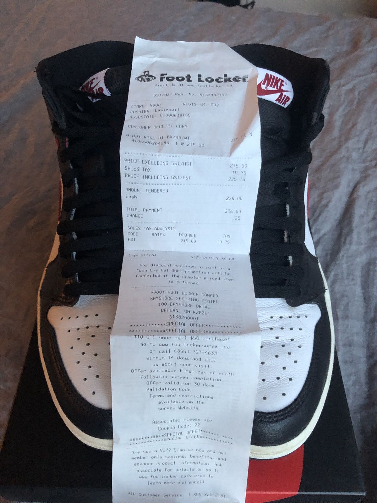 Nike Air Jordan 1 High OG (Gym Red) Size US 8.5 / EU 41-42 - 6 Thumbnail