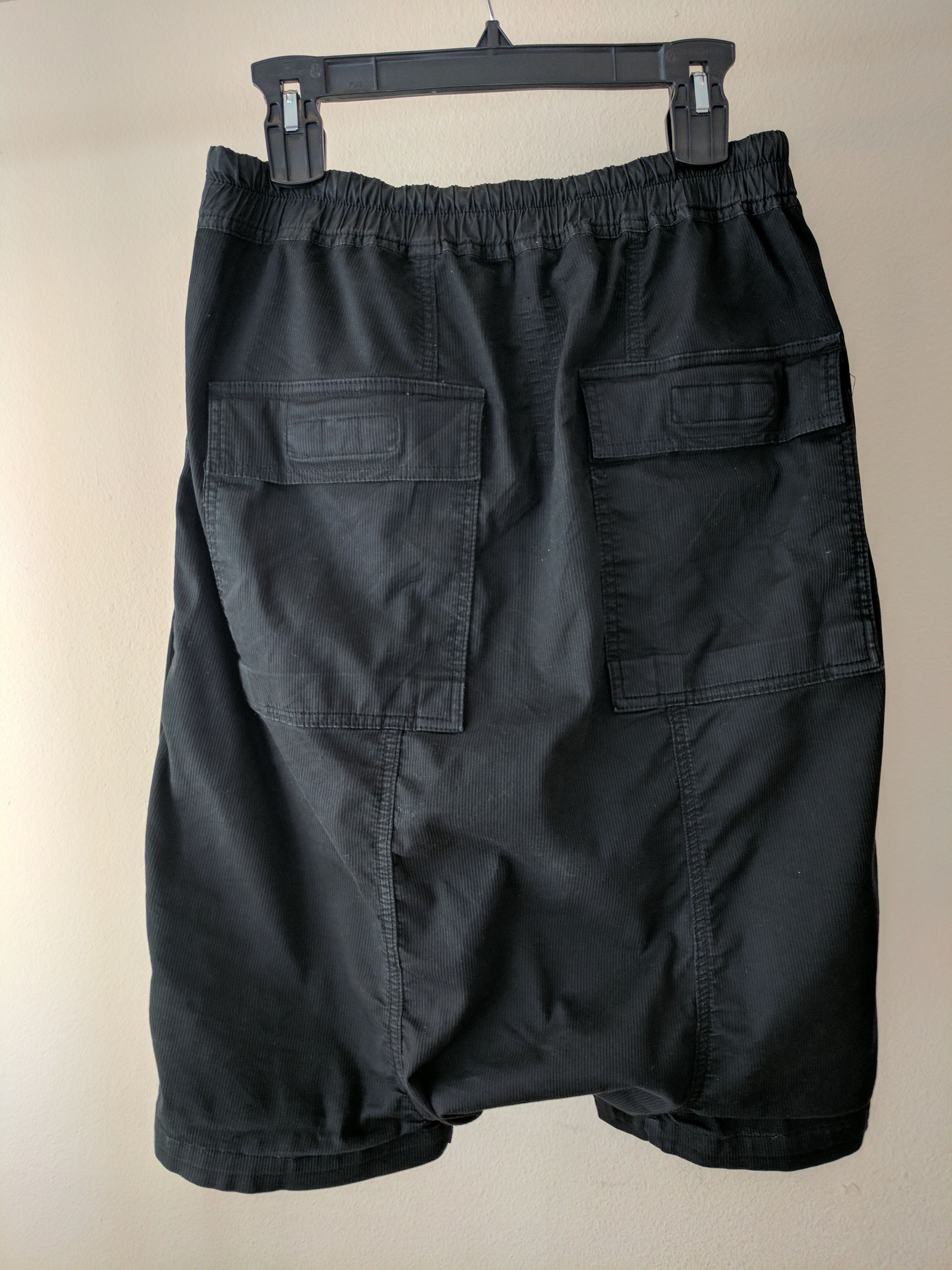 Rick Owens DRKSHDW MEMPHIS POD CARGO SHORTS BLACK CORDUROY | Grailed