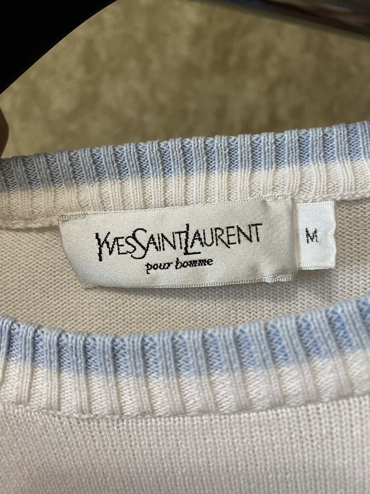 Vintage × Yves Saint Laurent Yves Saint Laurent Knitwear Sweater Big Logo Size US M / EU 48-50 / 2 - 4 Thumbnail