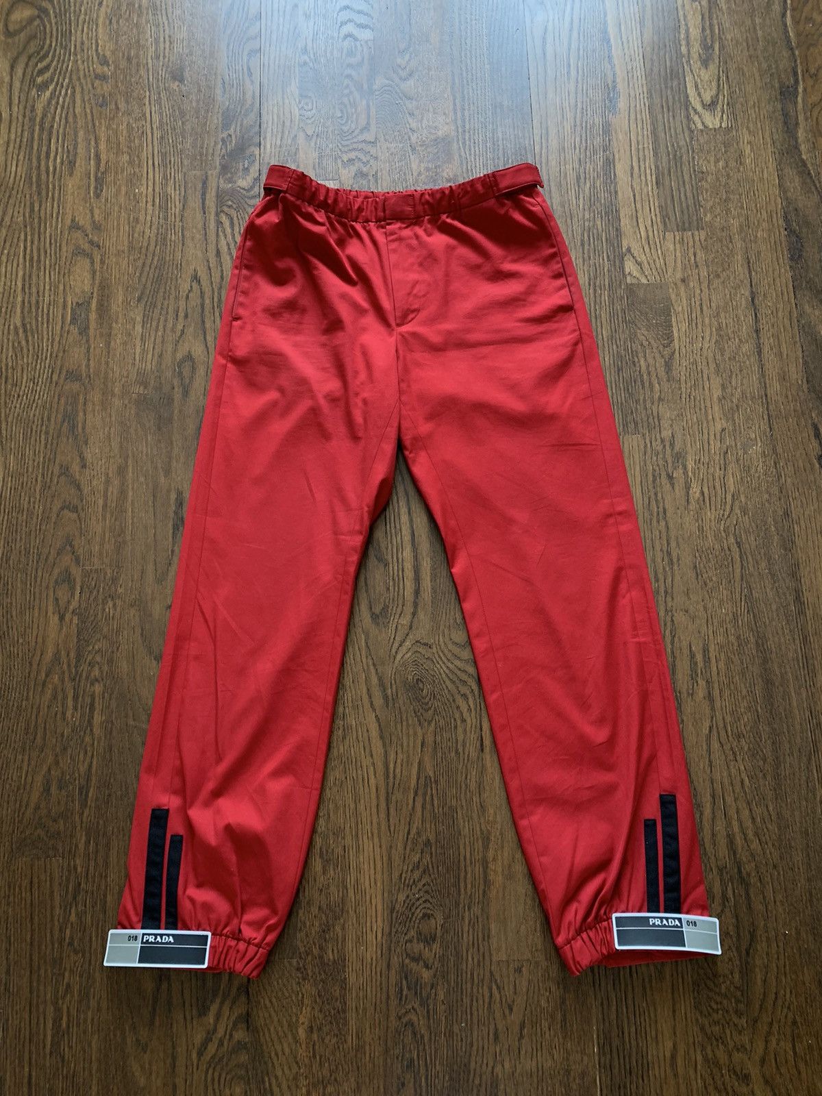 Prada Cotton Slim Leg Track Pants Trousers with Velcro Patch Grailed