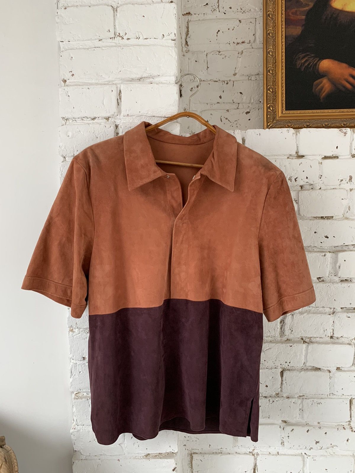 Bruno Magli Beautiful Bruno Magli Orange Purple suede short shirt Size US M / EU 48-50 / 2 - 1 Thumbnail
