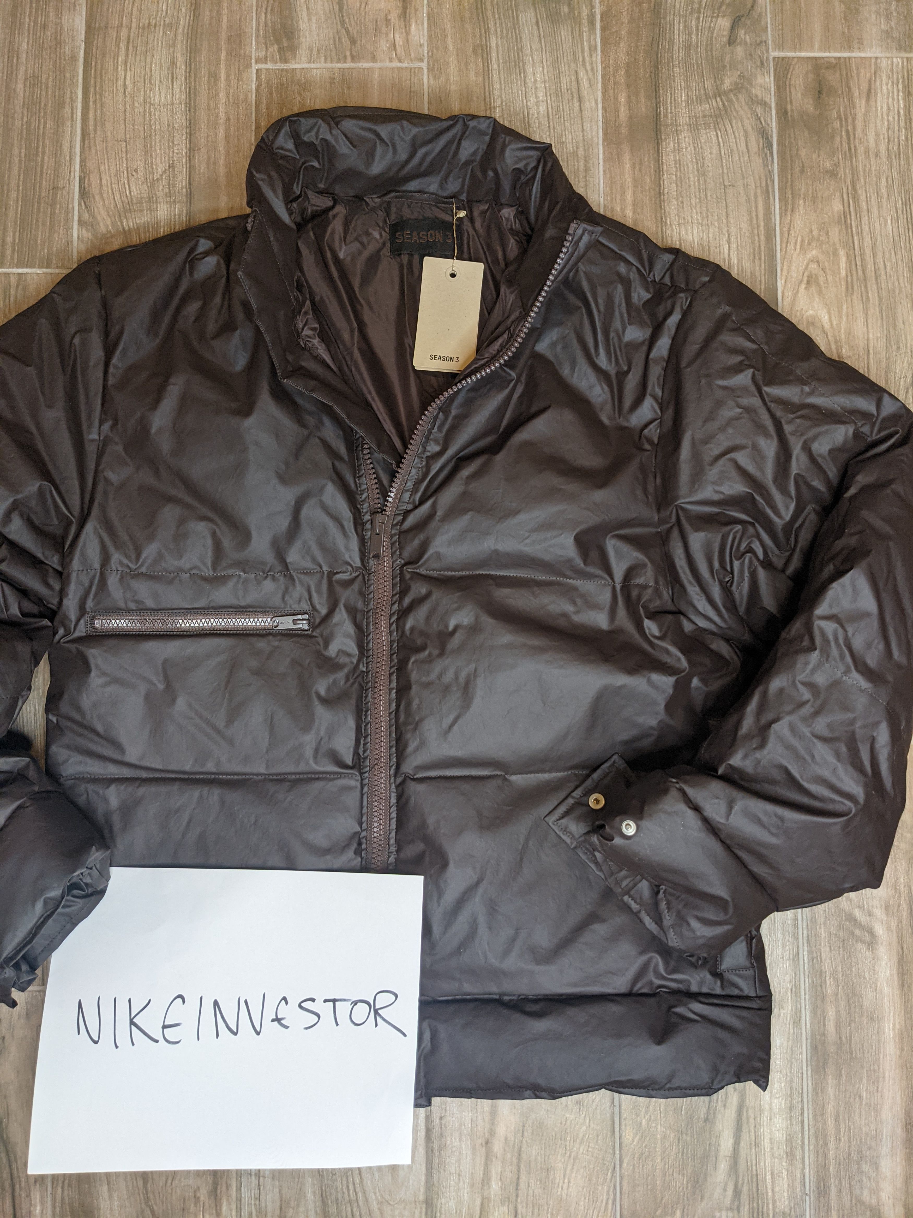 Yeezy YEEZY SEASON 3 Waxed Cotton Puffer Jacket Size SMALL Onyx 