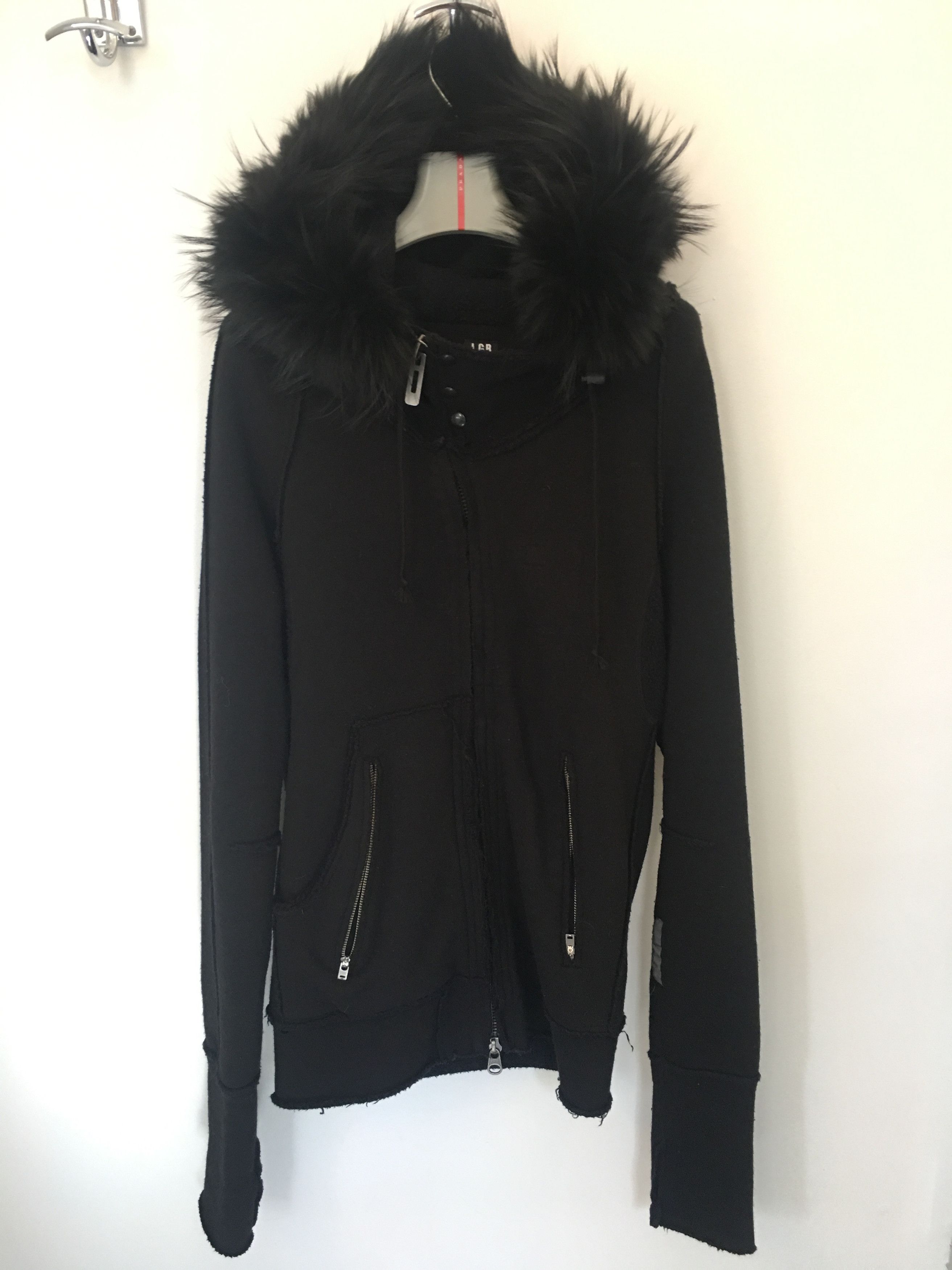 Le Grande Bleu (L.G.B.) LGB **GIANT** RACOON FUR HOOD PARKA size 3 