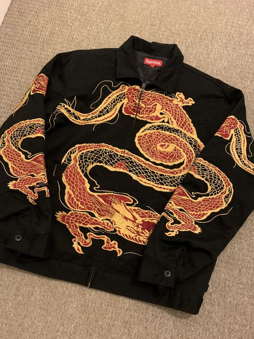 Supreme Supreme dragon work jacket black size large | Grailed