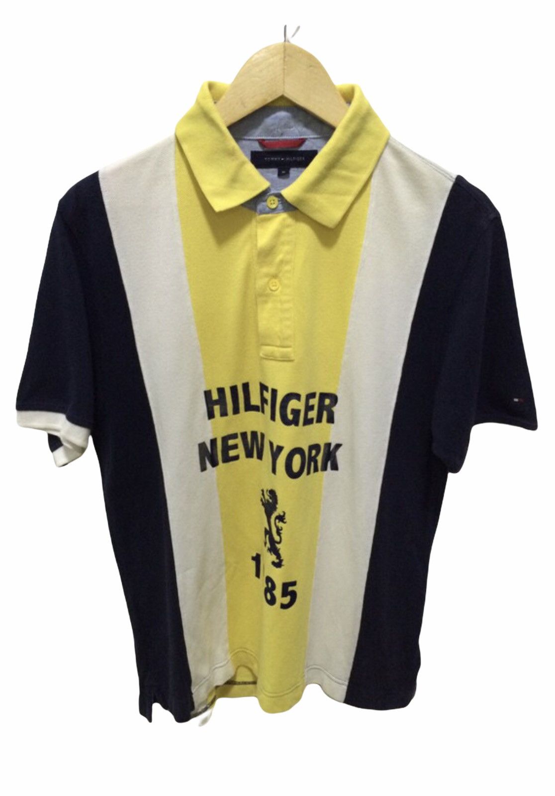 Tommy Hilfiger Polo Shirt Color Block Hip Hop Fashion Swag