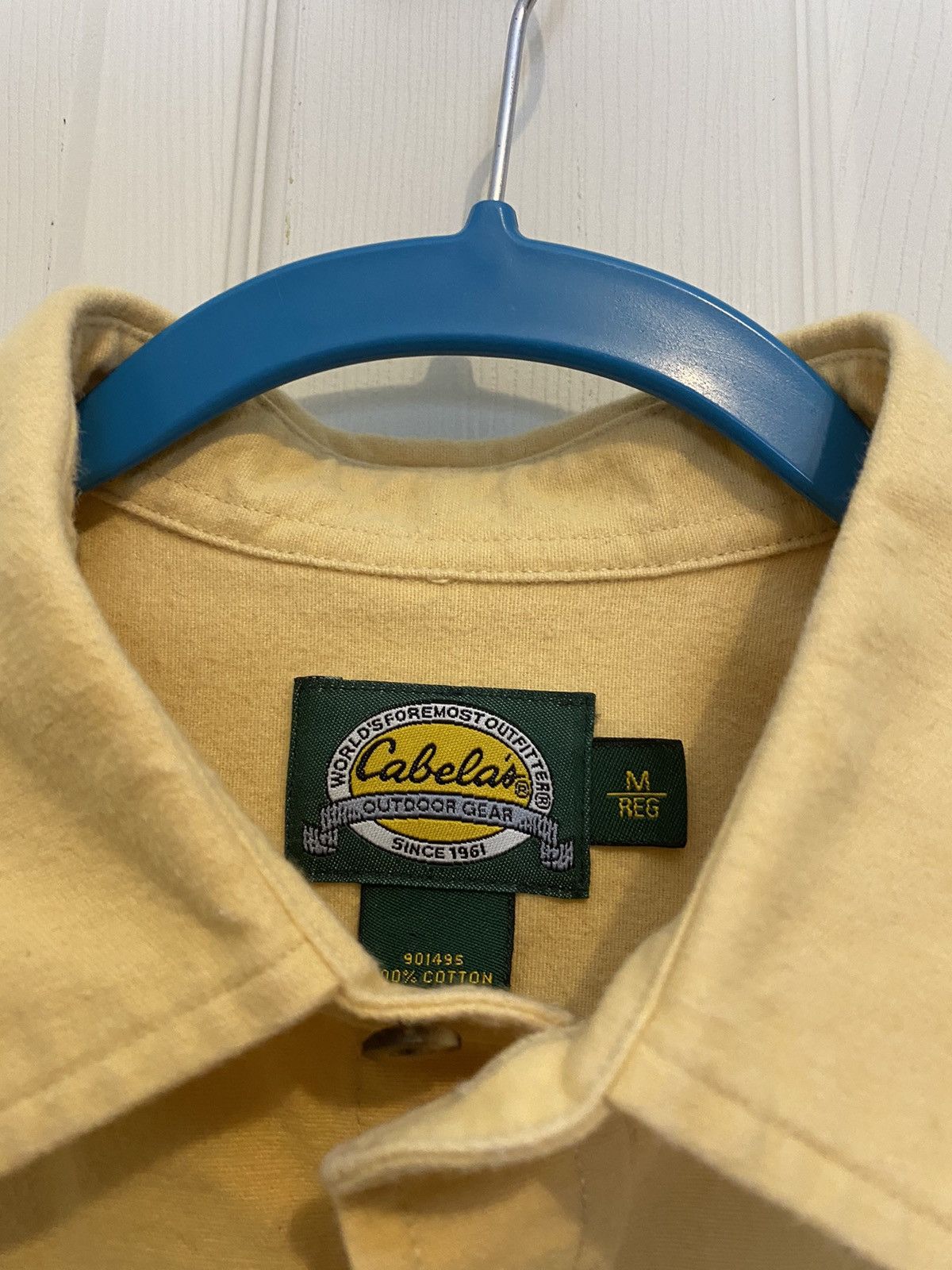 Cabelas Vintage Yellow Thick Button Up Shirt Size US M / EU 48-50 / 2 - 2 Thumbnail