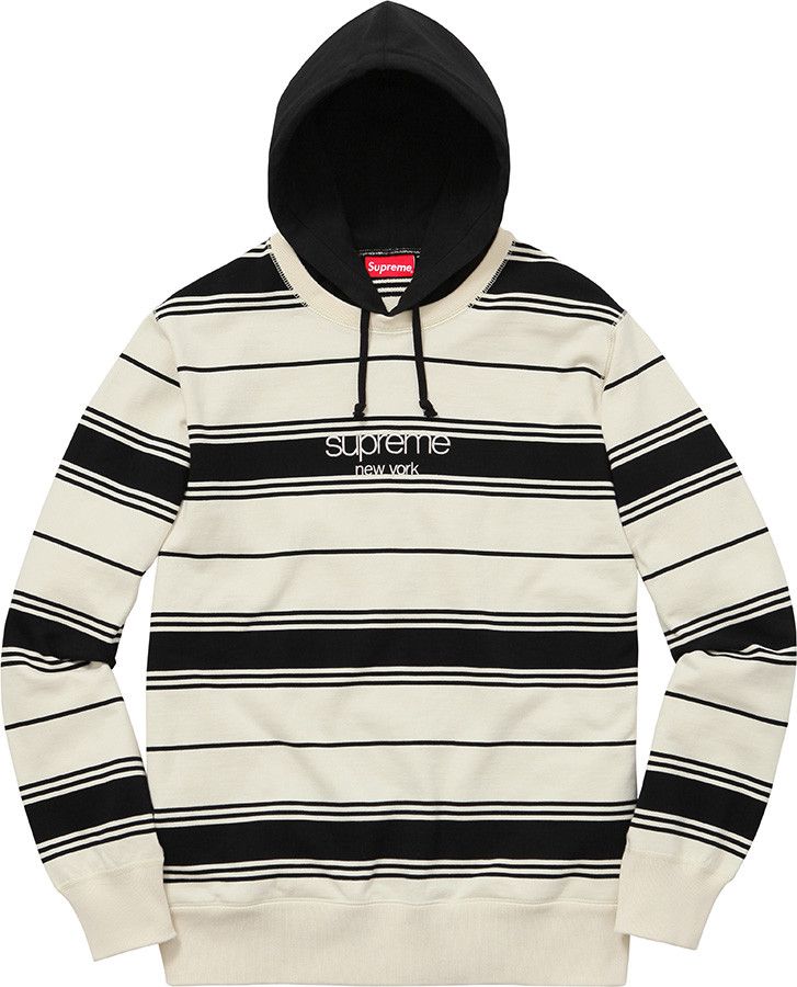 Striped cheap supreme hoodie