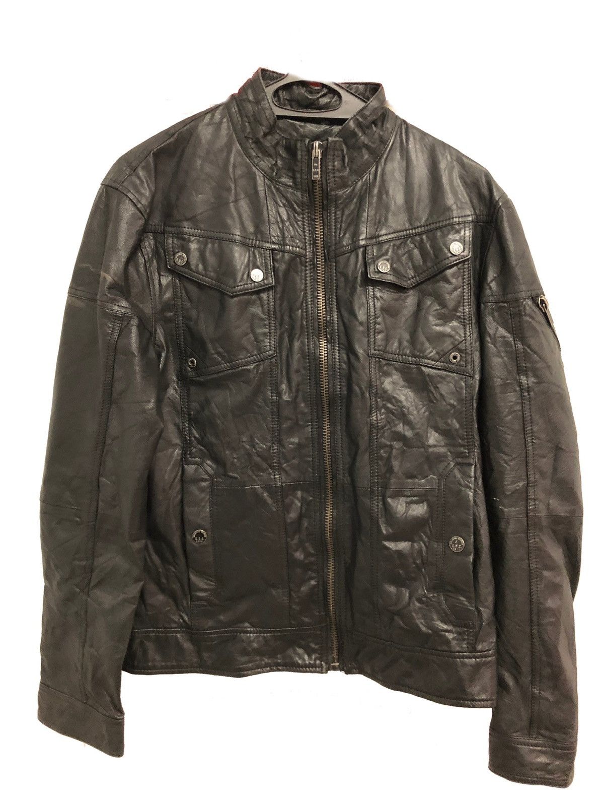 Esprit EDC by Esprit Black Leather Biker Jacket Grailed