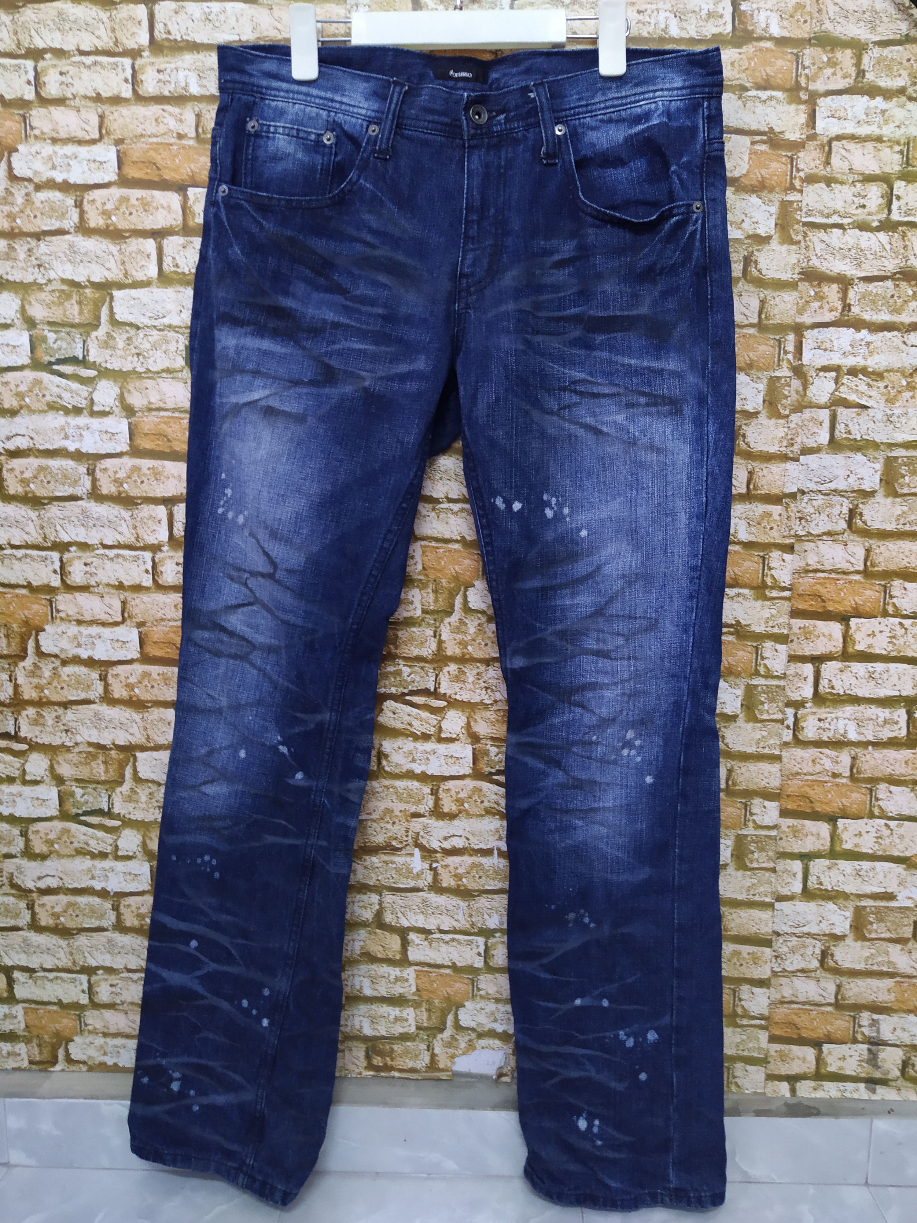 Japanese Brand SORTISSO JAPAN DIRT PAINT DENIM (B879) Size US 35 - 2 Thumbnail