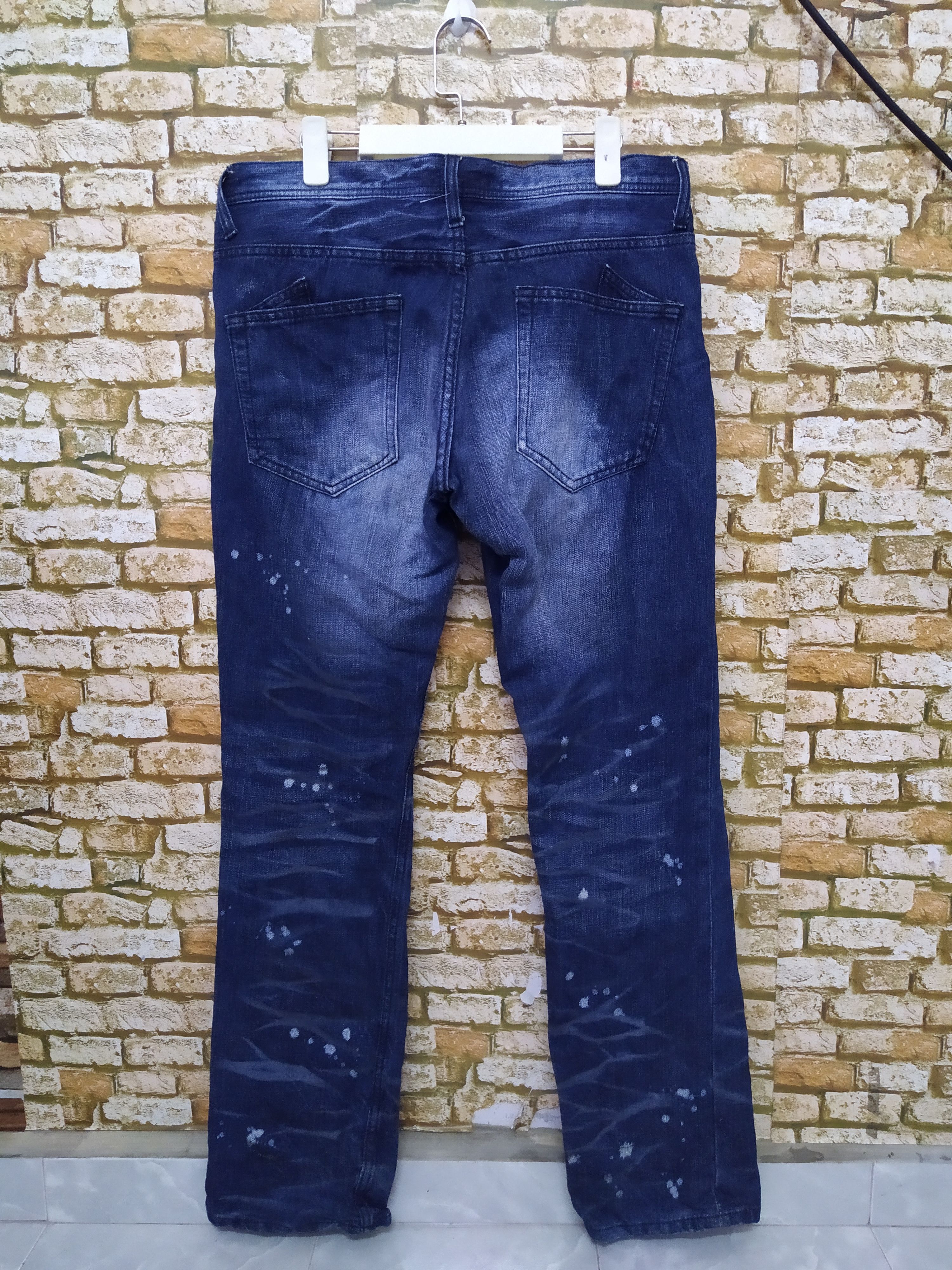 Japanese Brand SORTISSO JAPAN DIRT PAINT DENIM (B879) Size US 35 - 1 Thumbnail
