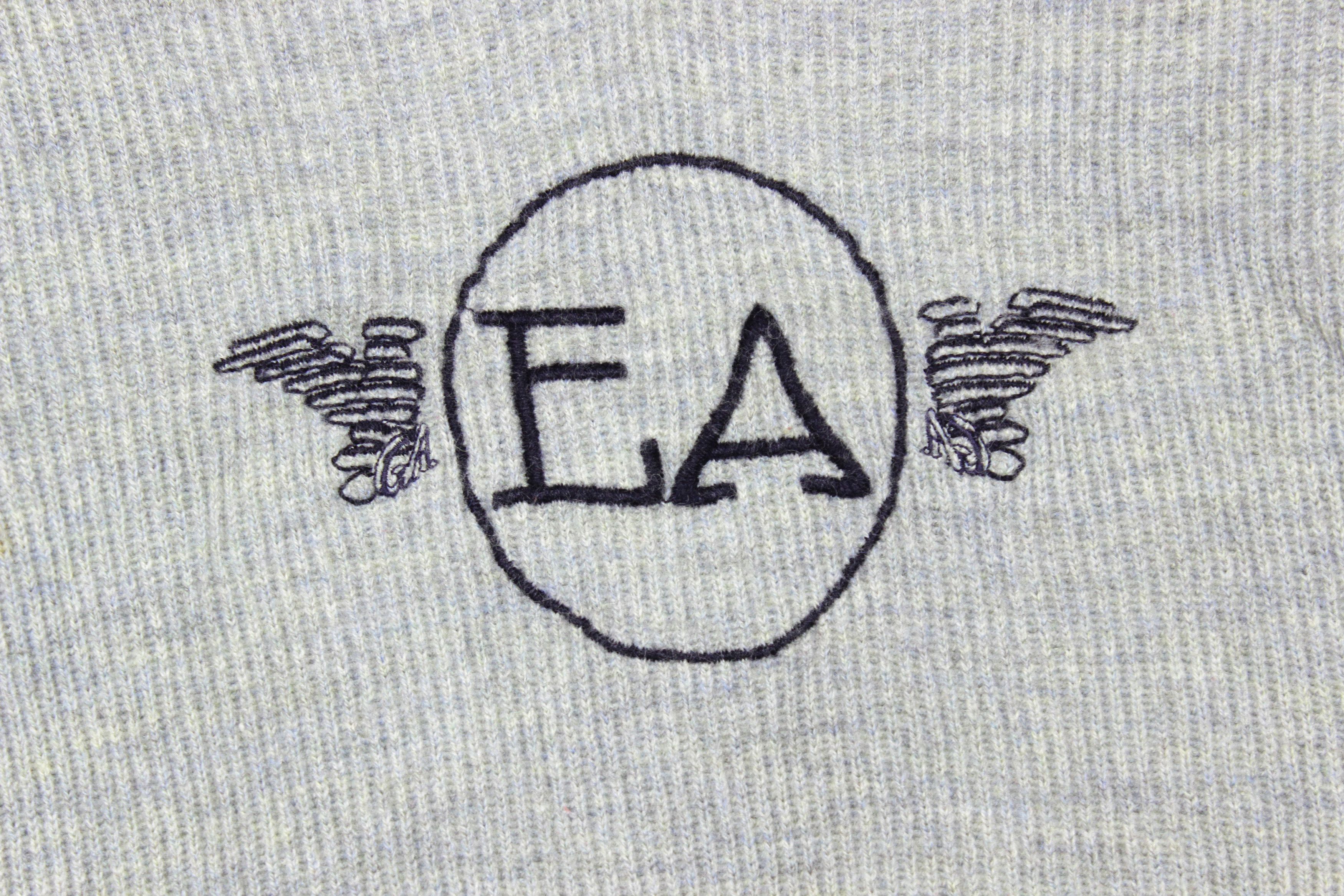Emporio Armani 90S Big Logo Wool Ribbed Sweater Vintage Size US S / EU 44-46 / 1 - 3 Thumbnail