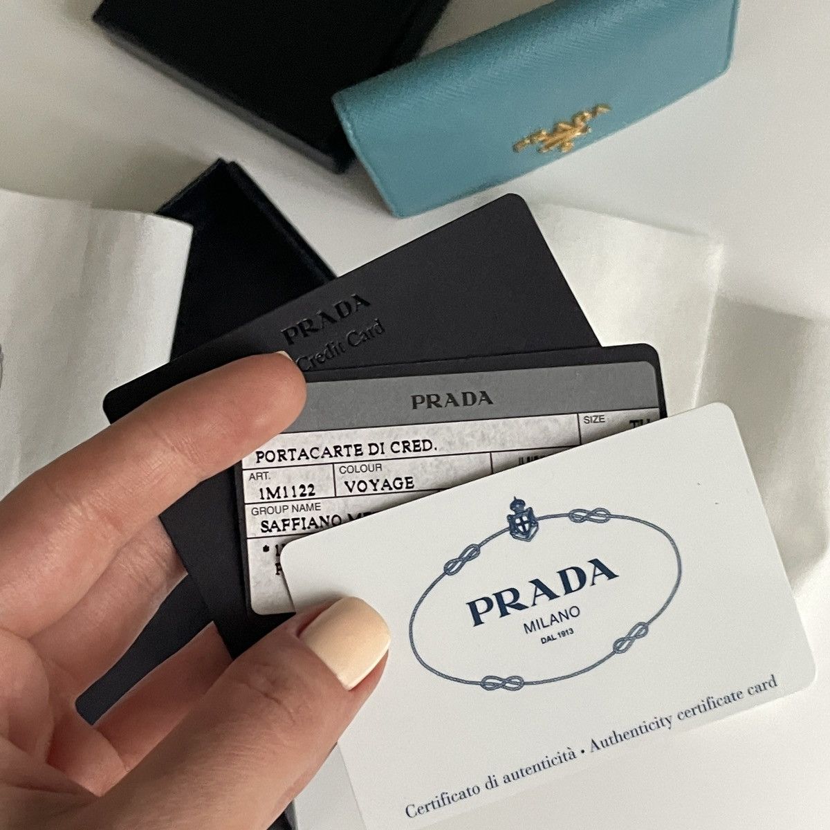 Prada Prada authentic wallet voyage blue Grailed