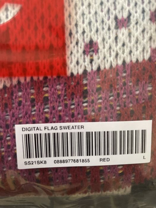 Supreme Supreme Digital Flag Sweater SS21 Red Size Large | Grailed