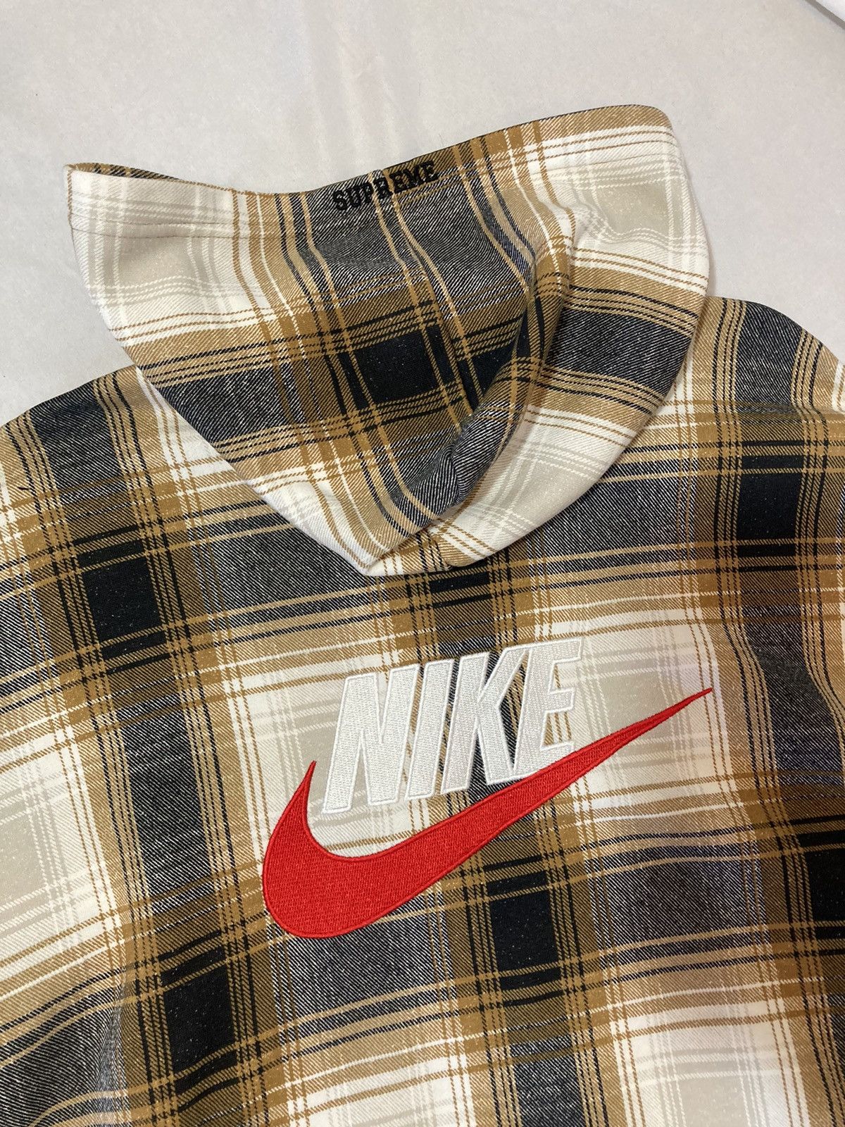 Nike Supreme Supreme Nike Plaid Hooded Sweatshirt Mustard 2018 Grailed