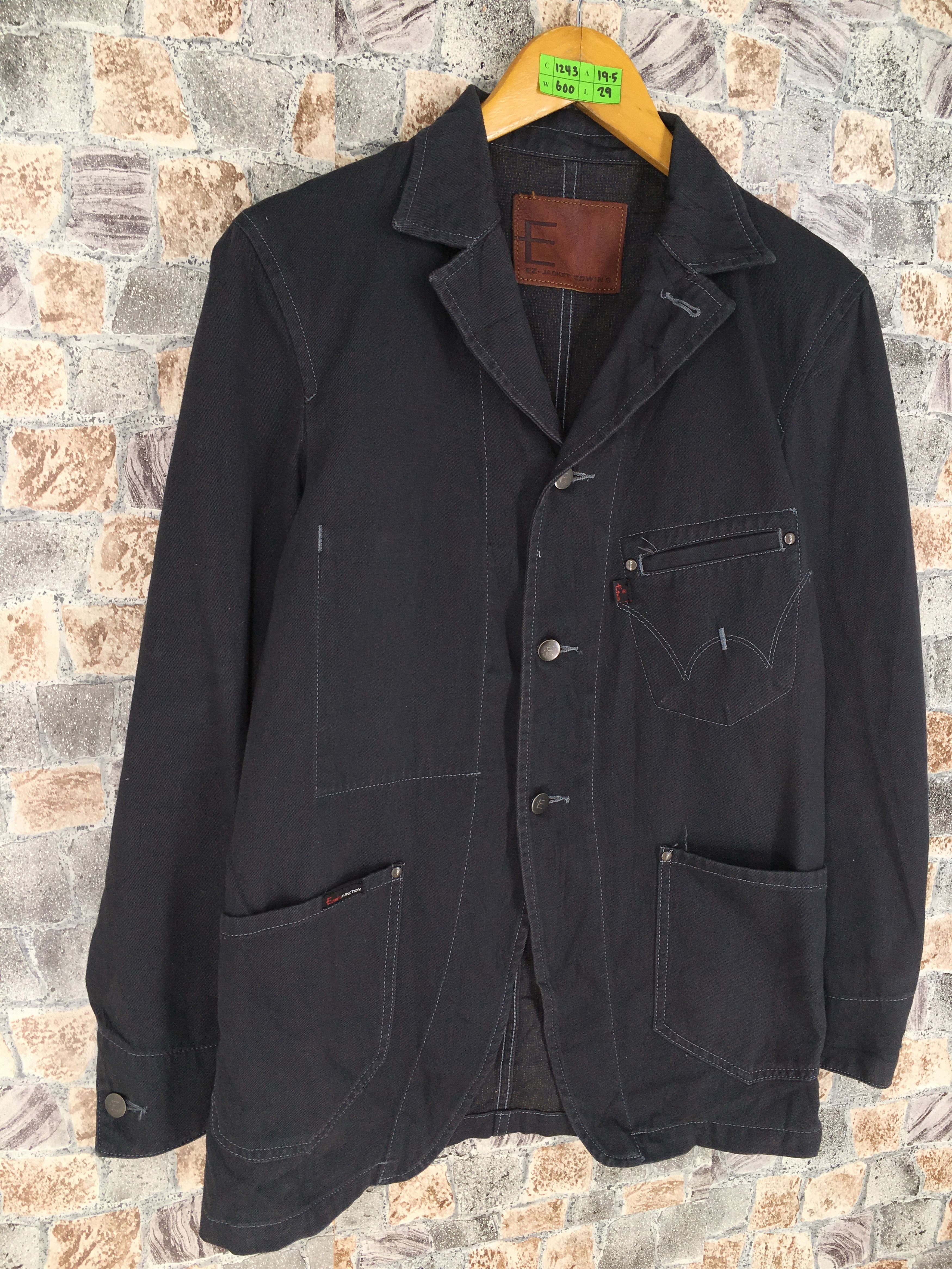 Edwin × Vintage Vintage 80's EDWIN Jeans Jacket Blanket Workwear Denim Size US S / EU 44-46 / 1 - 5 Thumbnail