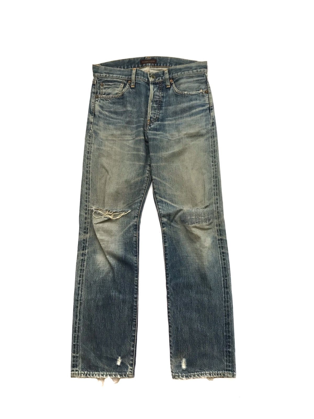 Japanese Brand Tomorrowland Distressed Selvedge Jeans | Grailed