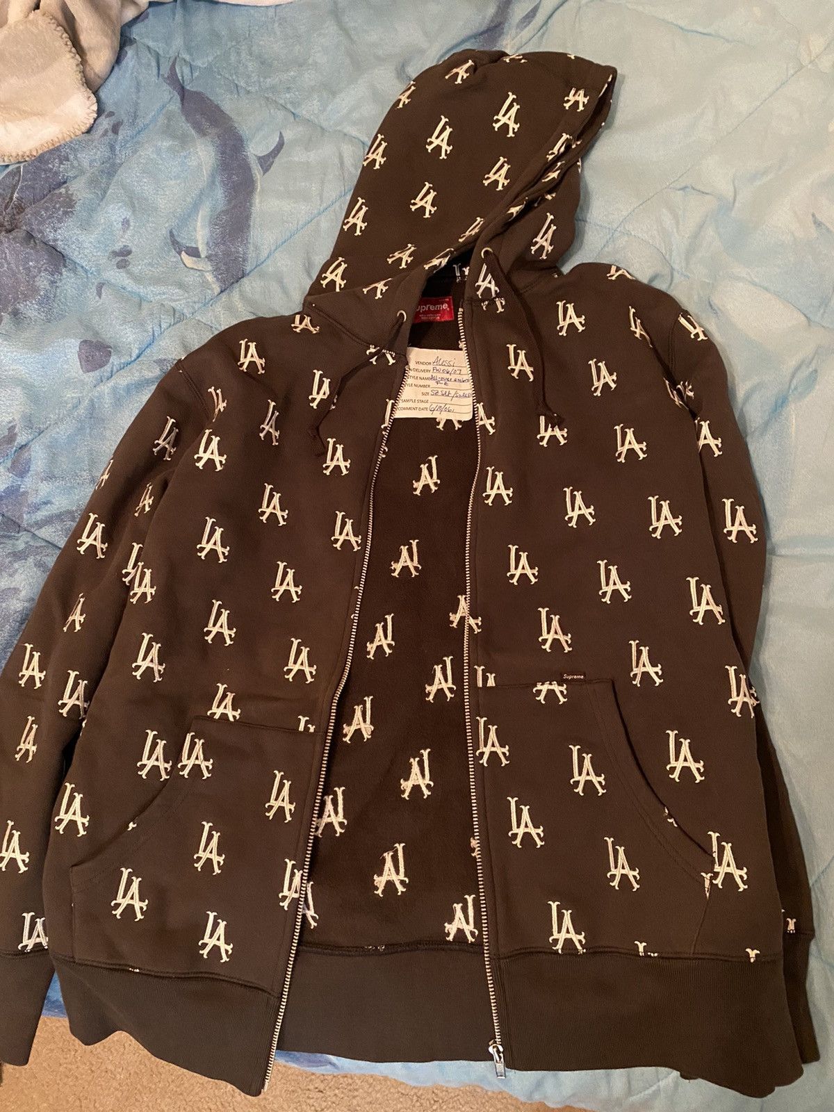 Supreme SUPREME SAMPLE ZIP UP HOODIE ALL OVER LA EMBROIDERY | Grailed 