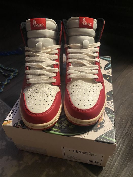 Amac AMAC Jordan 1 High CUSTOM Butterfly High Chicago | Grailed