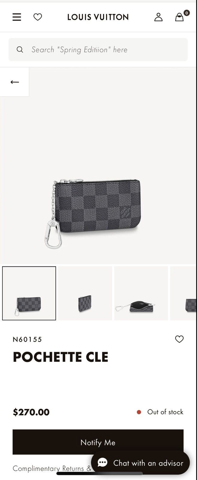 Louis Vuitton Louis Vuitton Pochette Cle Key Pouch Damier Graphite Black Grailed