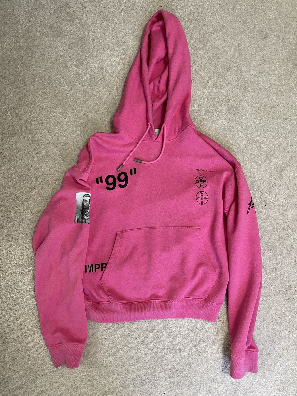 Off-White Exclusive Pink 'Impressionism' Boat Hoodie Size US M / EU 48-50 / 2 - 1 Thumbnail