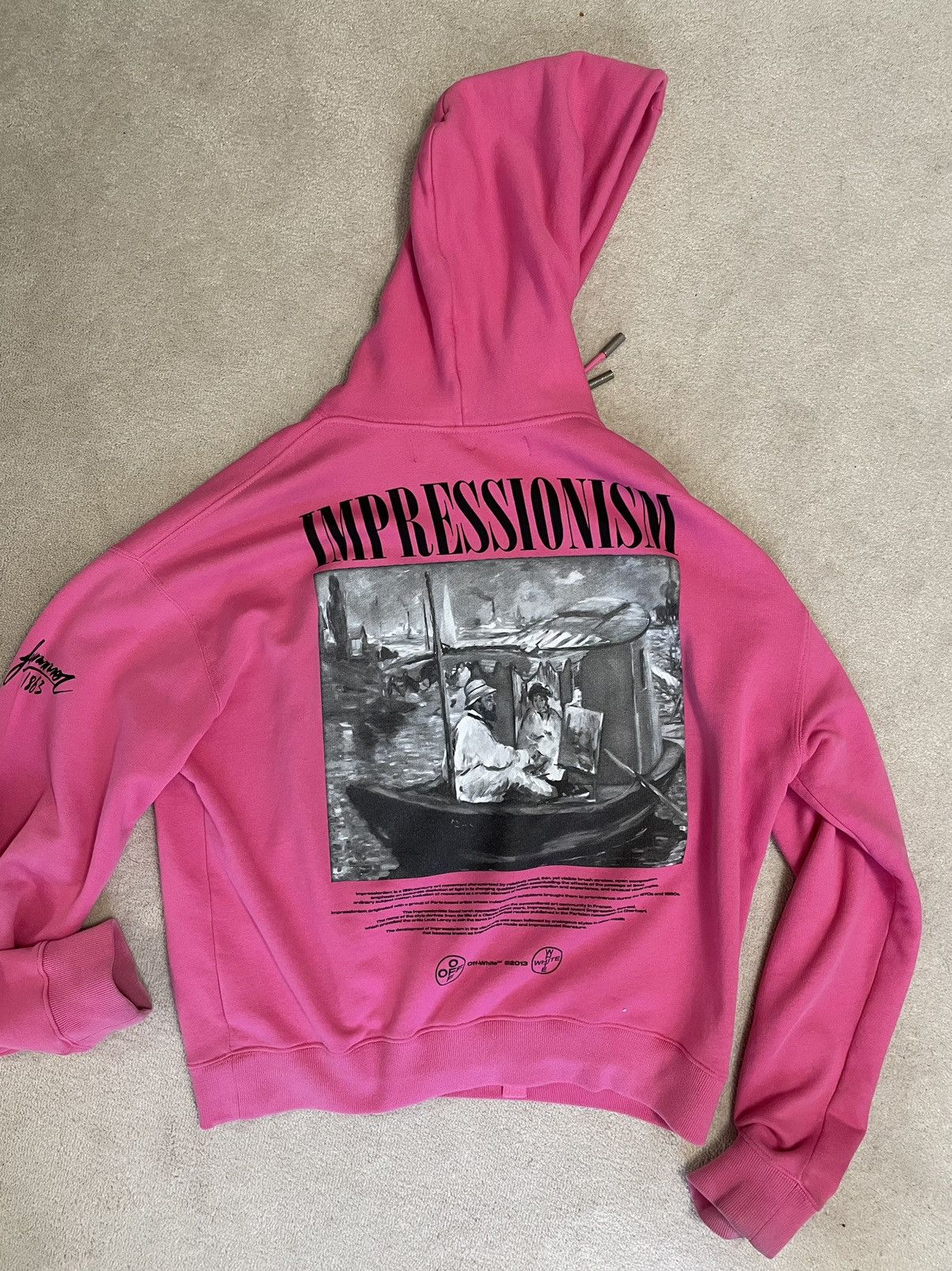 Off-White Exclusive Pink 'Impressionism' Boat Hoodie Size US M / EU 48-50 / 2 - 2 Thumbnail