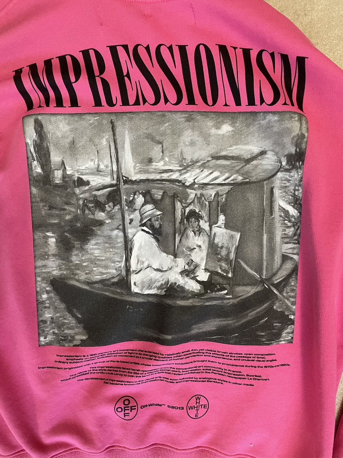 Off-White Exclusive Pink 'Impressionism' Boat Hoodie Size US M / EU 48-50 / 2 - 5 Thumbnail