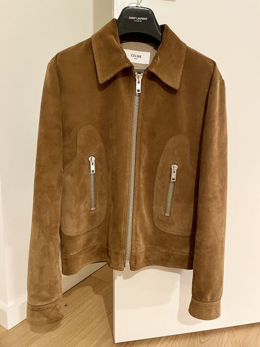 Celine 70’S STRAIGHT BLOUSON JACKET IN CRUST CALFSKIN TOBACCO | Grailed