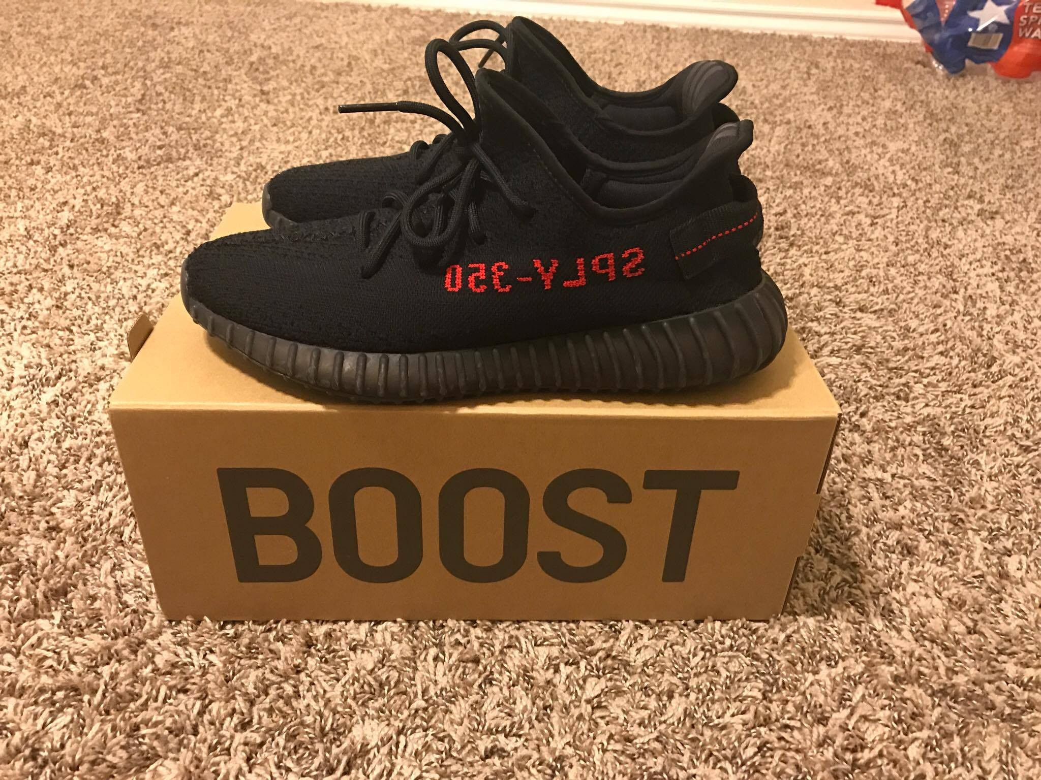 Adidas ADIDAS YEEZY BOOST 350 V2 BLACK RED BRED CP9652 LEGIT with Adidas receipt-Sz 9 Size US 9 / EU 42 - 1 Preview