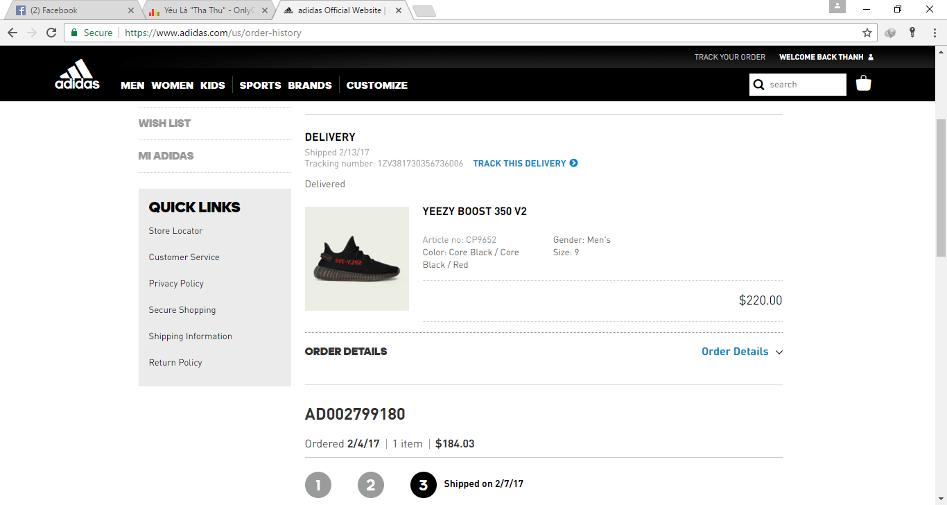 Adidas ADIDAS YEEZY BOOST 350 V2 BLACK RED BRED CP9652 LEGIT with Adidas receipt-Sz 9 Size US 9 / EU 42 - 2 Preview