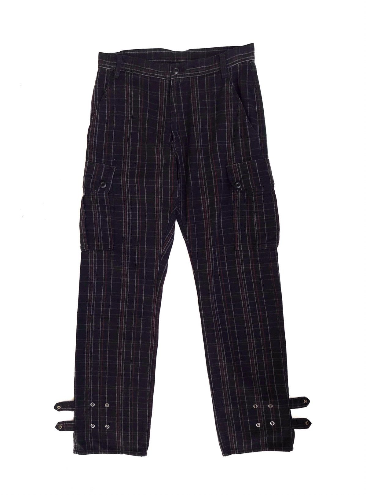 Japan Branded PPFM Plaid Checked Cargo Pockets Pant