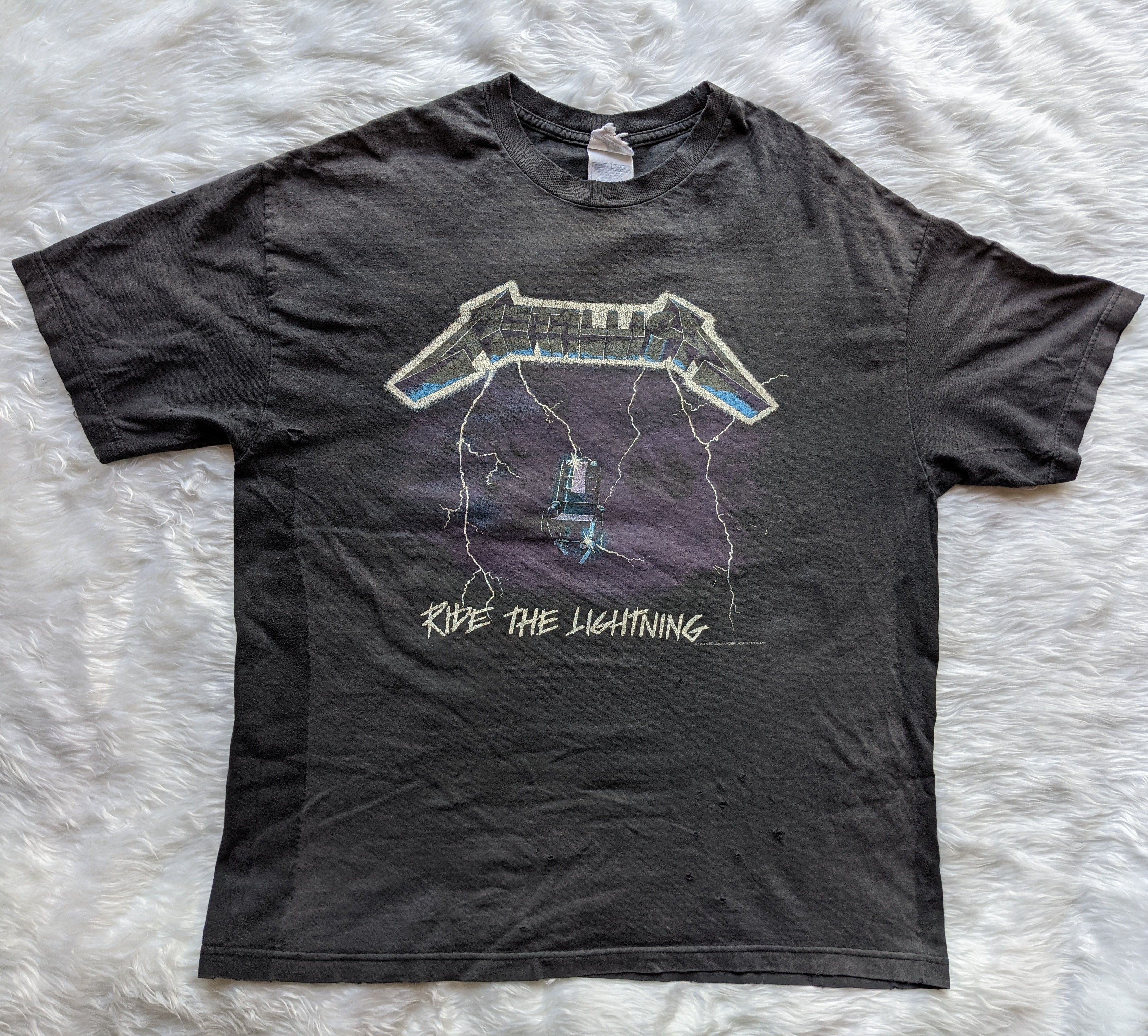 Band Tees × Metallica × Vintage Vintage 1994 distressed METALICCA Ride The Lighting Size US XL / EU 56 / 4 - 3 Thumbnail