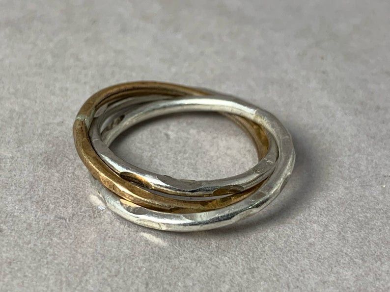 Handmade Spiral Ring, Wedding Ring, Stacking Ring, Textured Ring, Size ONE SIZE - 1 Thumbnail