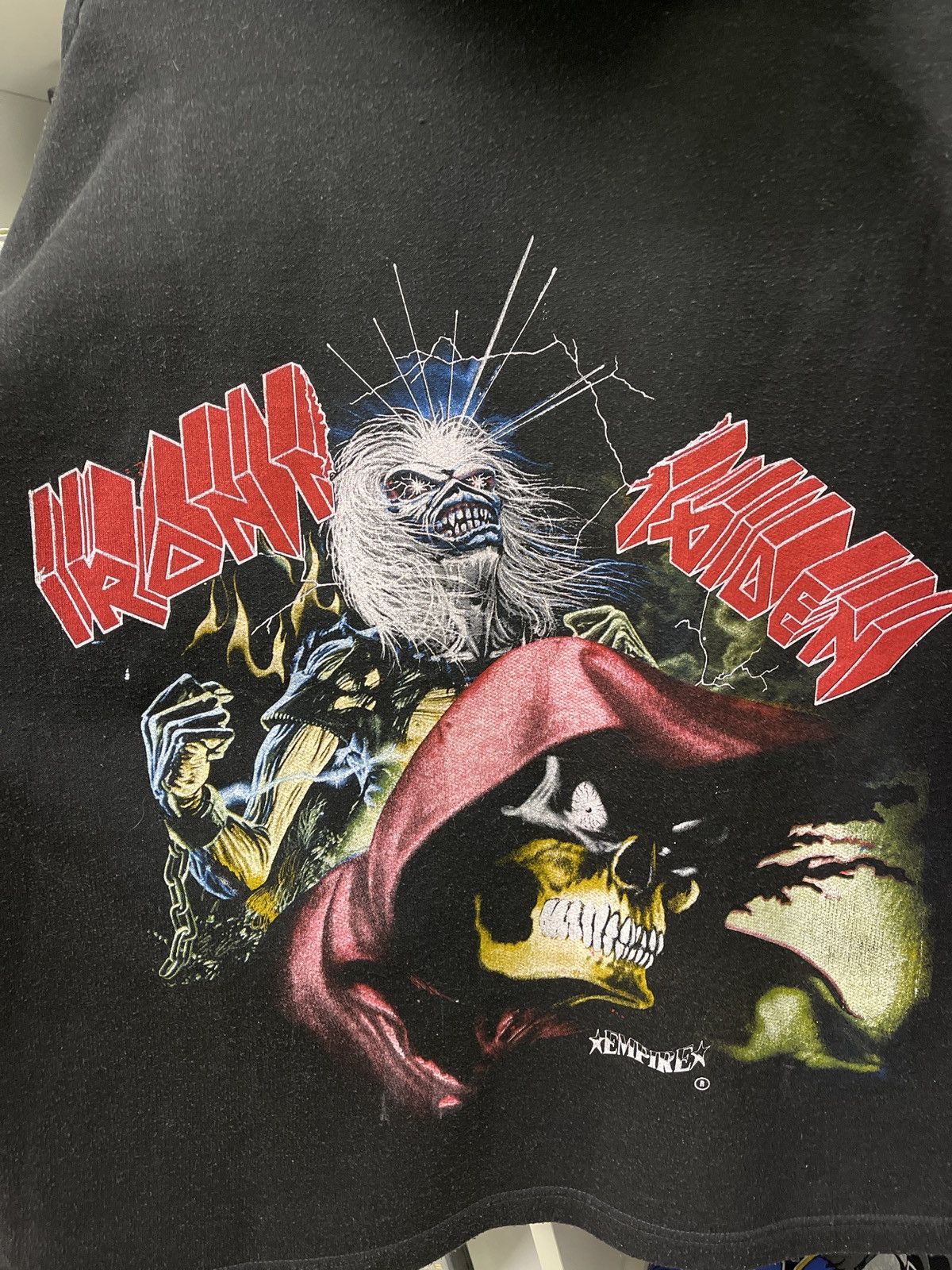 Band Tees × Iron Maiden × Vintage Vintage Iron Maiden Hoodie Size US XL / EU 56 / 4 - 4 Thumbnail