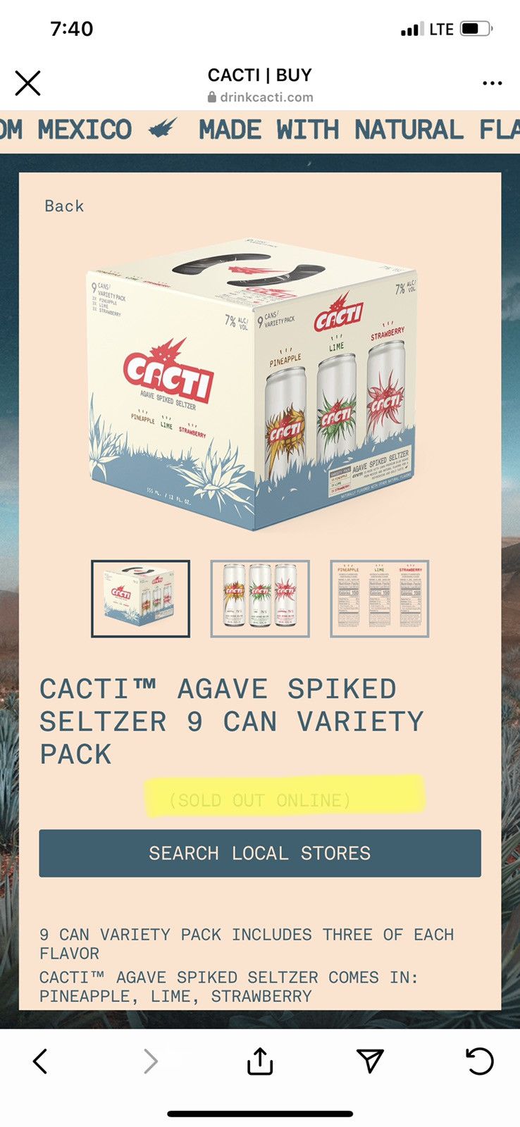 Travis Scott CACTI™ AGAVE SPIKED SELTZER 9 CAN VARIETY PACK | Grailed