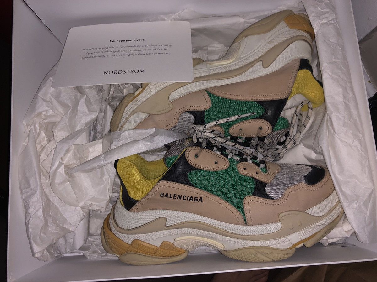 Balenciaga Triple S Beige Green Yellow (2018 Reissue) Men's -  516440W09O27070 - US