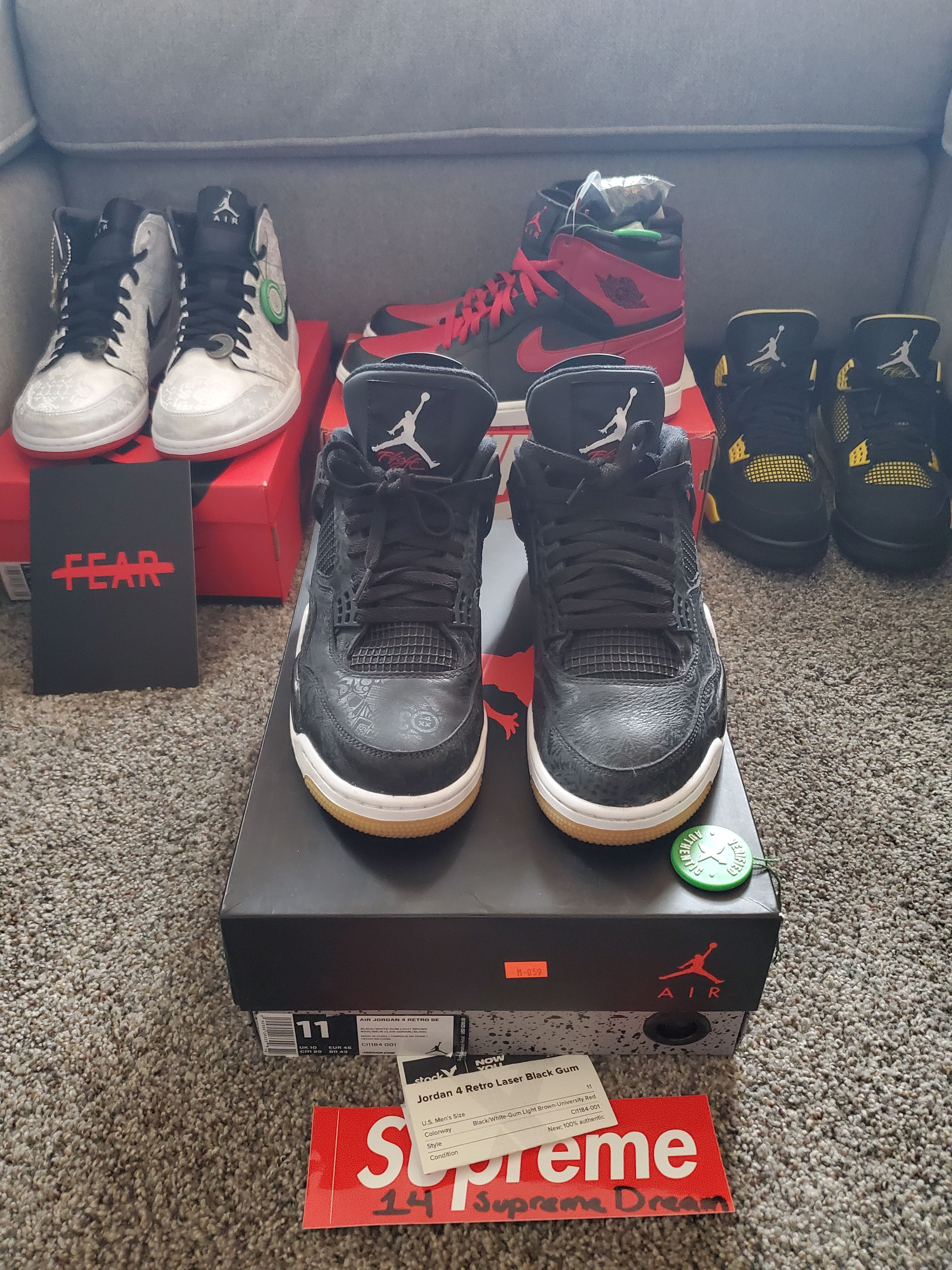 aj4 laser black gum