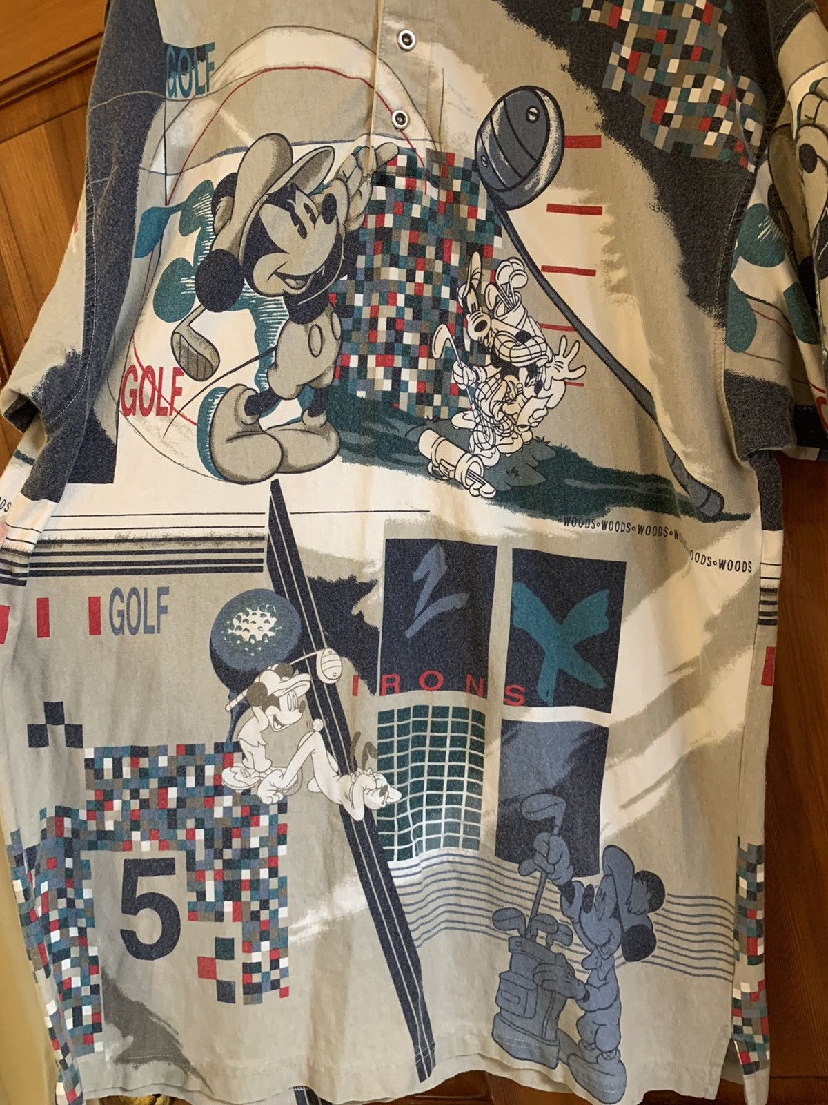 Disney × Mickey Mouse × Vintage *RARE* Vintage Disney Mickey All-Over Print Golf Polo - XL Size US XL / EU 56 / 4 - 2 Thumbnail