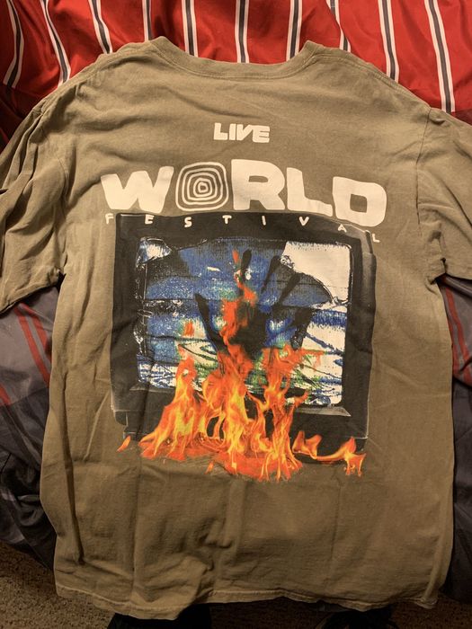 Travis Scott Astroworld Festival 2019 Flaming Tv Tee Shirt Grailed