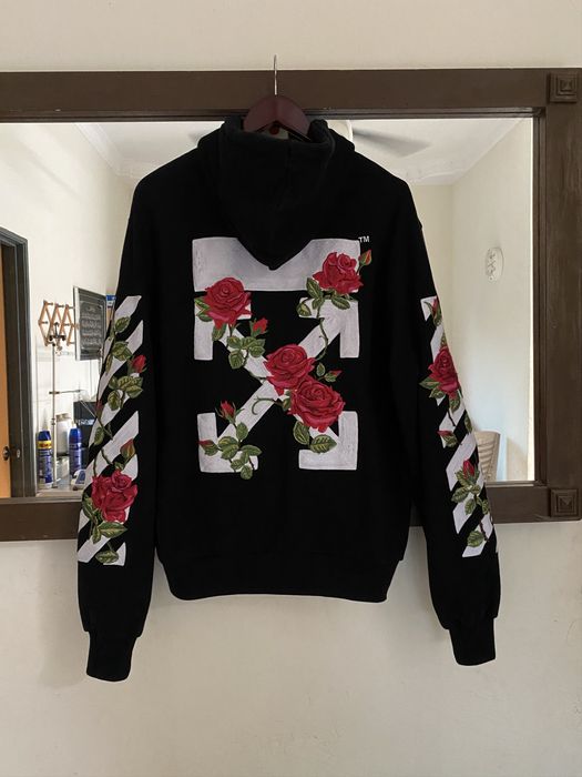 Off white store rose hoodie mens