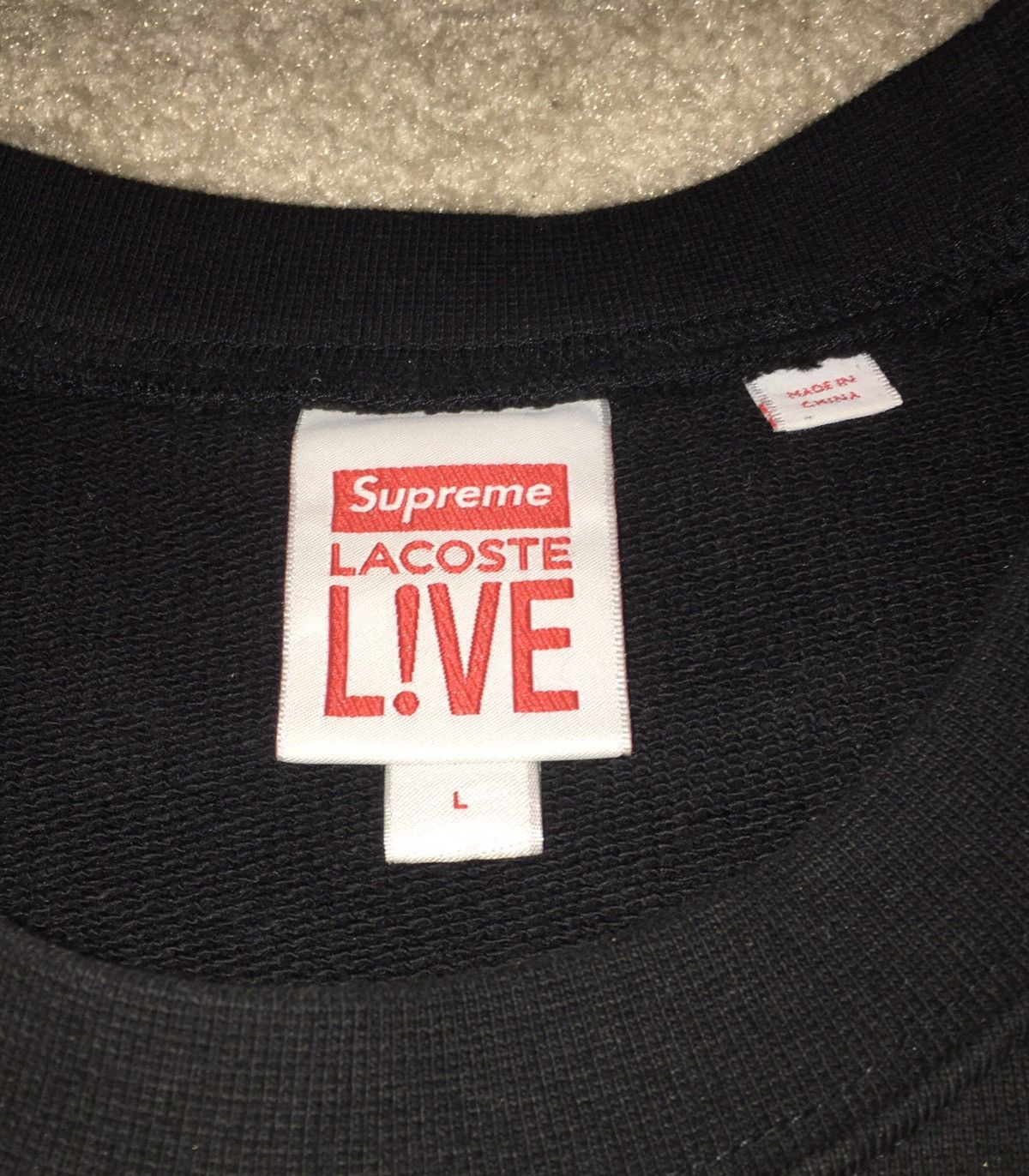 Lacoste × Supreme Supreme Lacoste Pique Crewneck Black | Grailed 