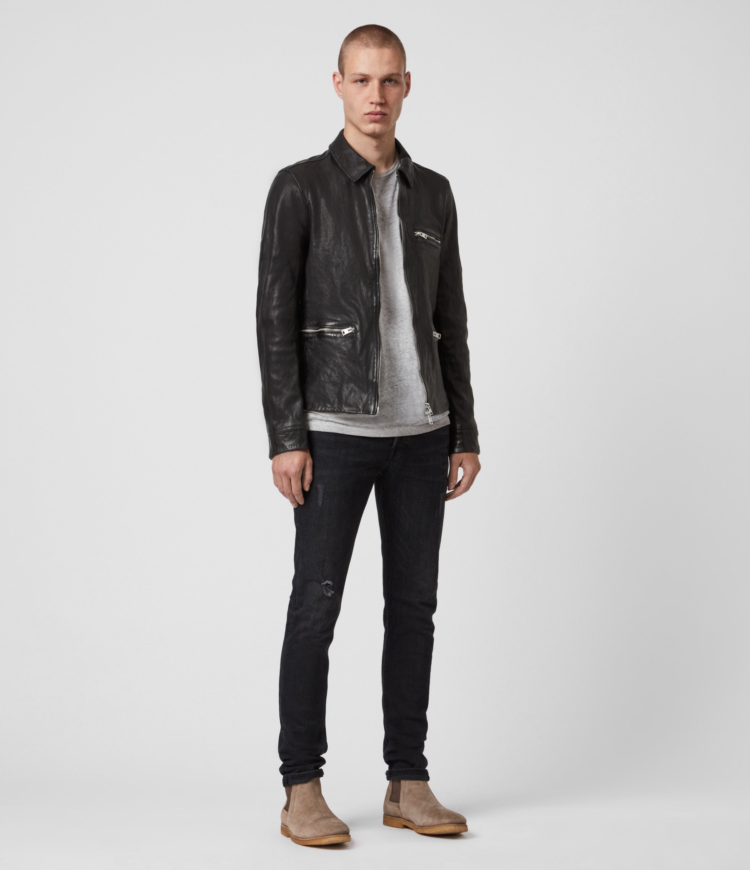 Allsaints Calix Leather Jacket Size US S / EU 44-46 / 1 - 6 Thumbnail