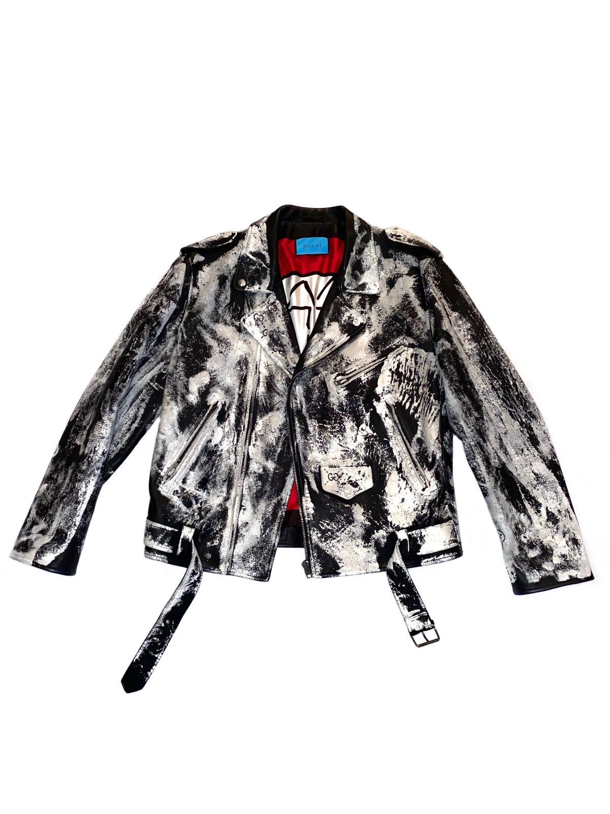 Gucci Gucci Ghost Hand Painted Leather Jacket Grailed