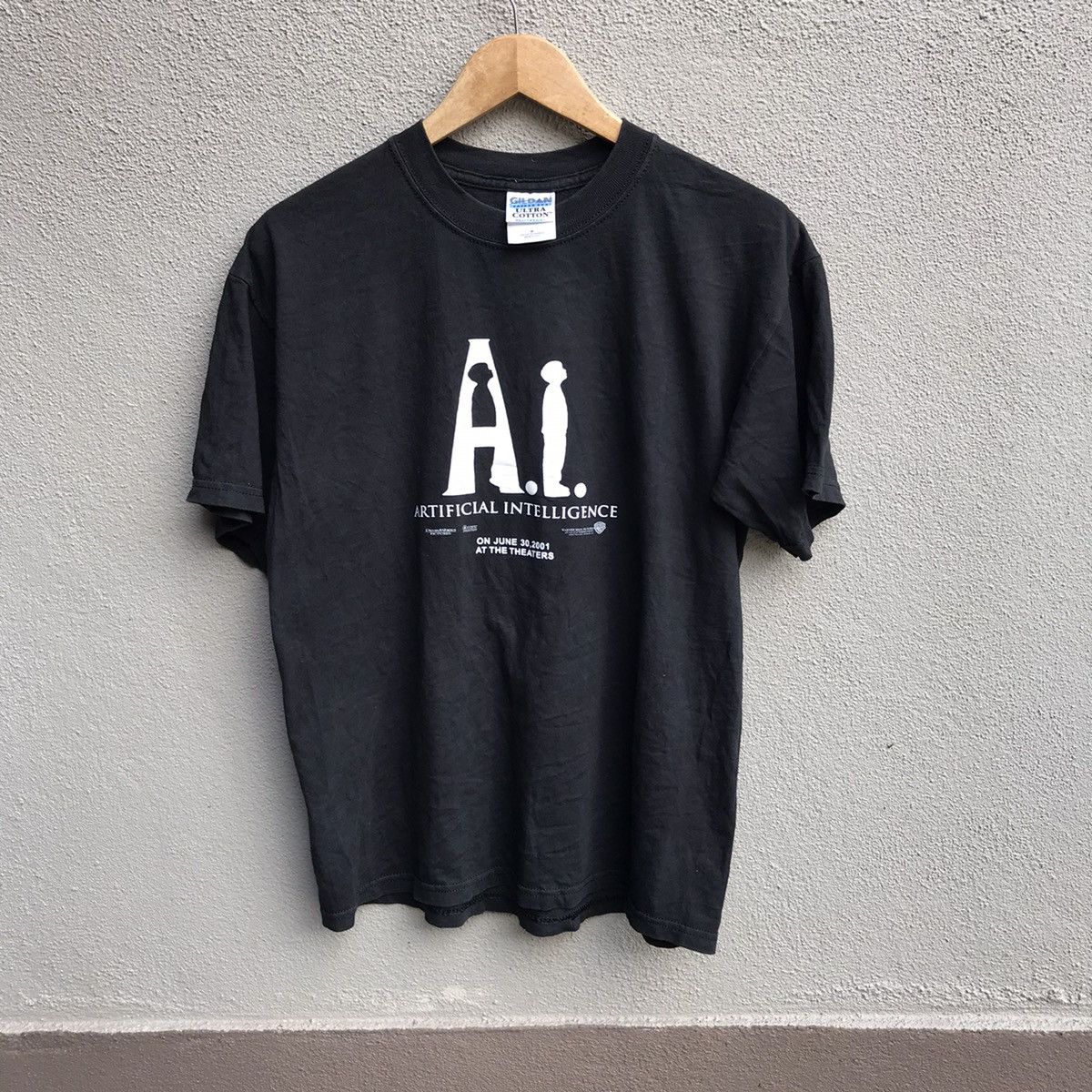 image of Artificial Intelligence Movie Tee Y2K Jumanji Alien in Black, Men's (Size Medium)