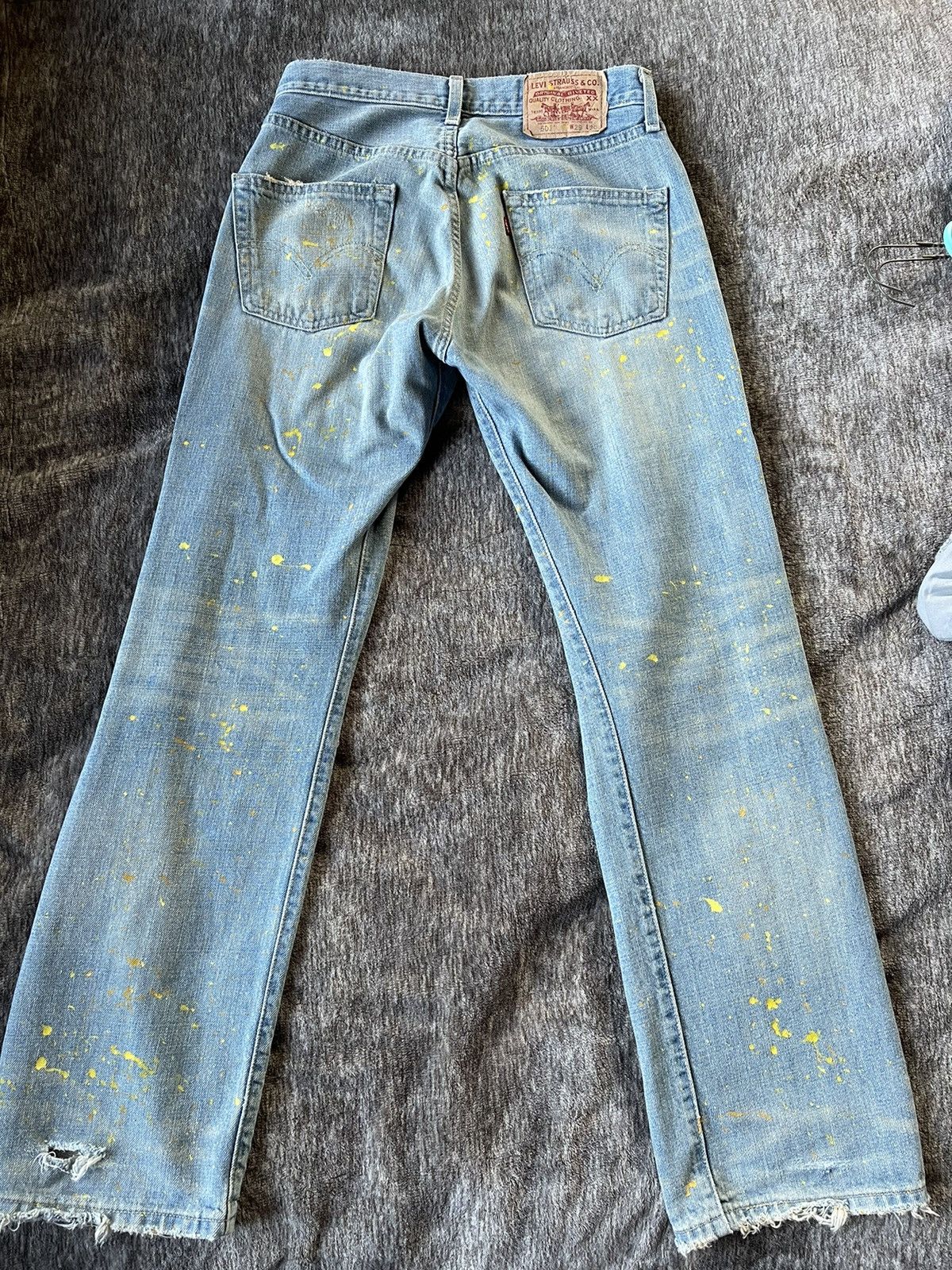 Vintage Levi's 501 29x30 Denim Jeans Faded Distressed