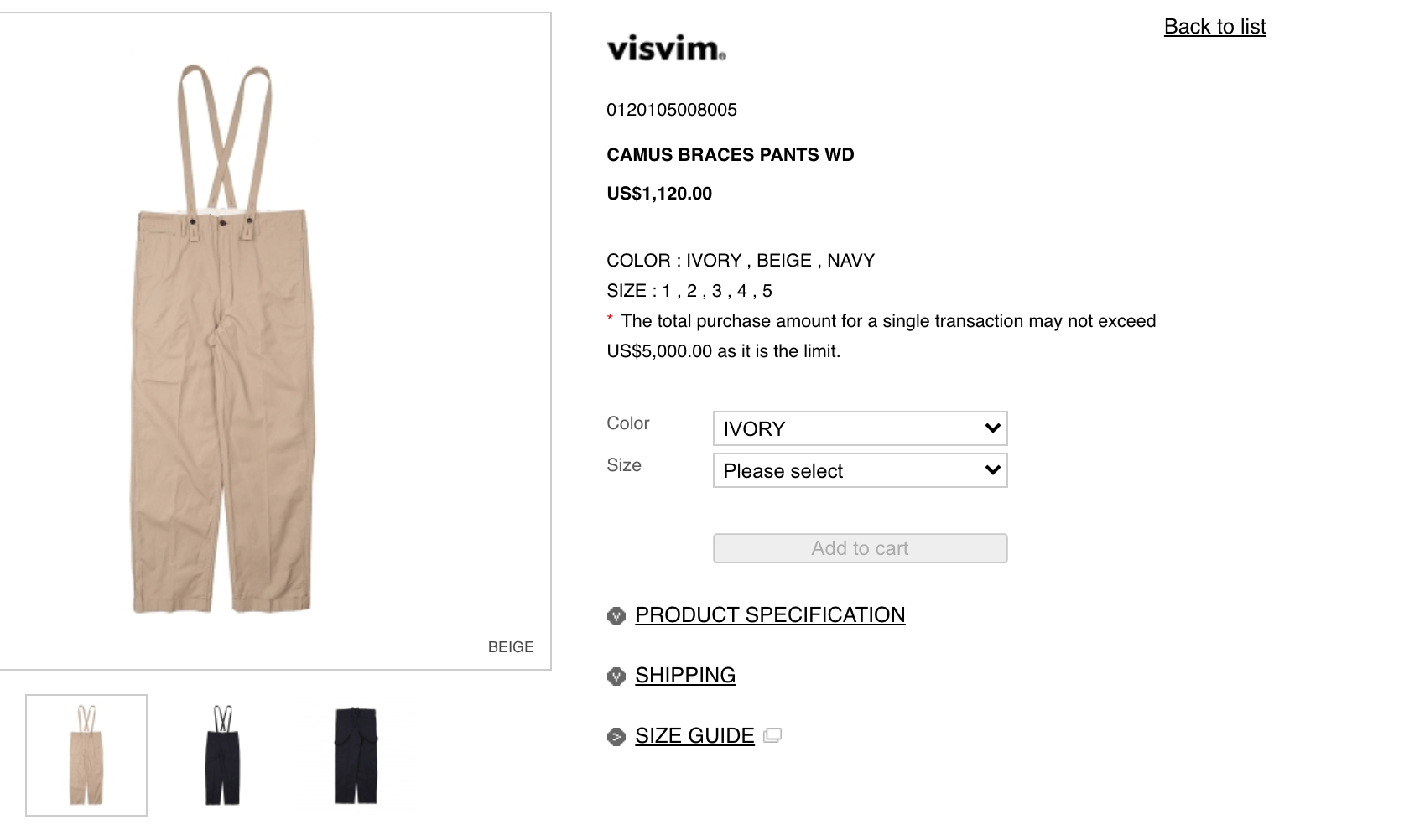 Visvim Visvim Camus Braces Pants Sanjuro not Kapital | Grailed