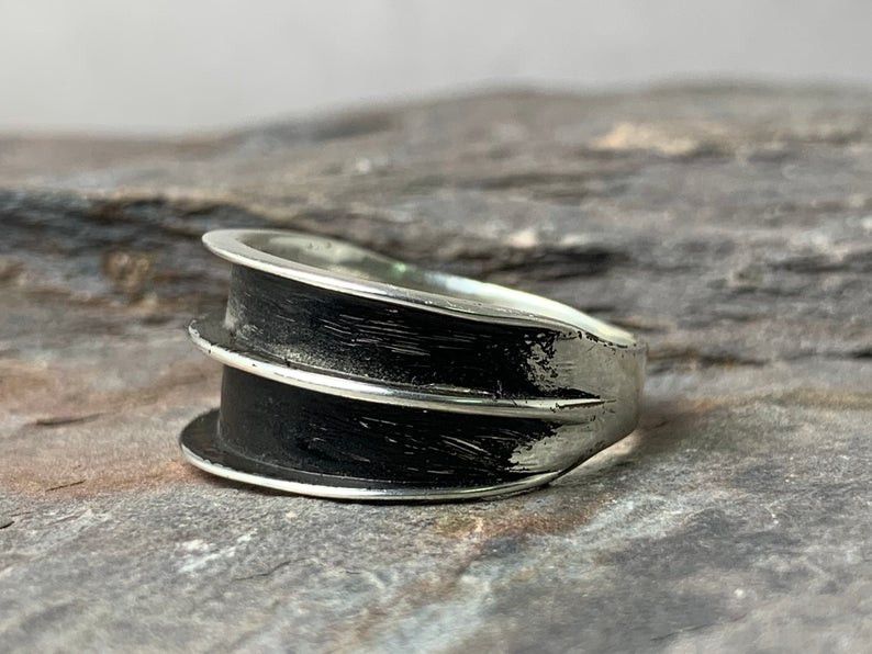Handmade Silver Band Ring, Sterling Silver Ring, Gift for Her, Size ONE SIZE - 2 Thumbnail