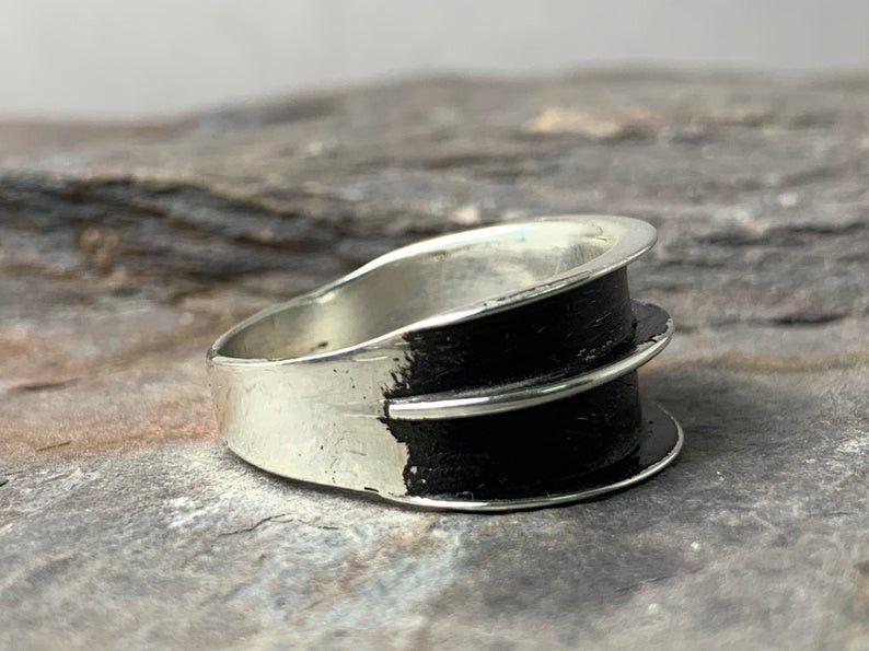 Handmade Silver Band Ring, Sterling Silver Ring, Gift for Her, Size ONE SIZE - 3 Thumbnail