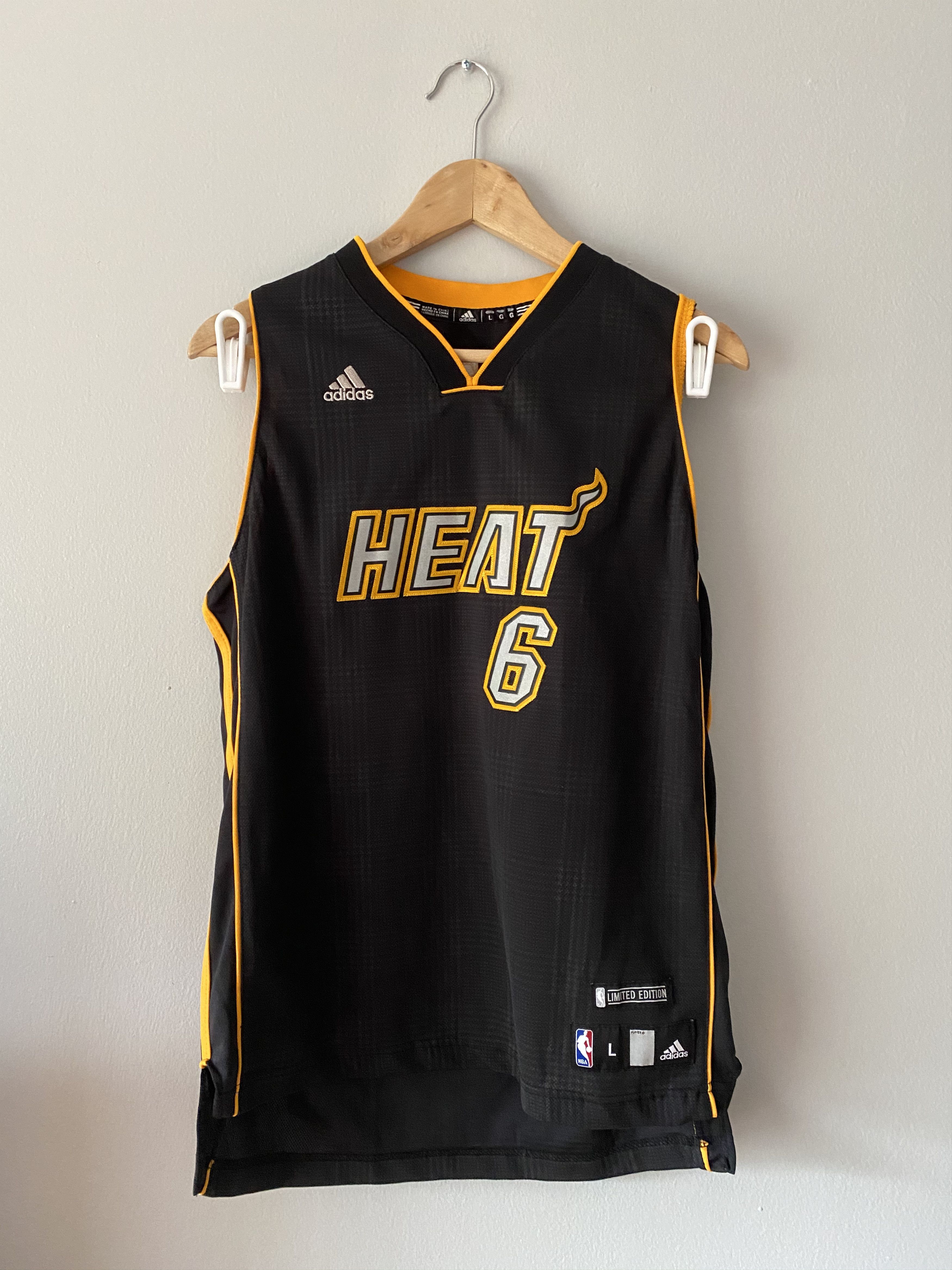 Lebron James Vintage Adidas Miami Heat jersey factory LG